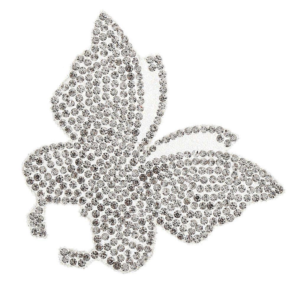 Vehicle Butterflies Sticker Scratch Coverage 3D Design Rhinestones 7X5.7cm 1Set