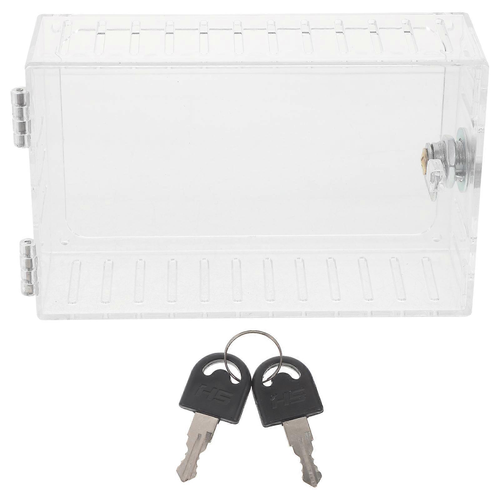 Universal Thermostat Cover Thermostat Protective Cover Office Use Rectangular Shape Lockable Wall Mountable 1 Set