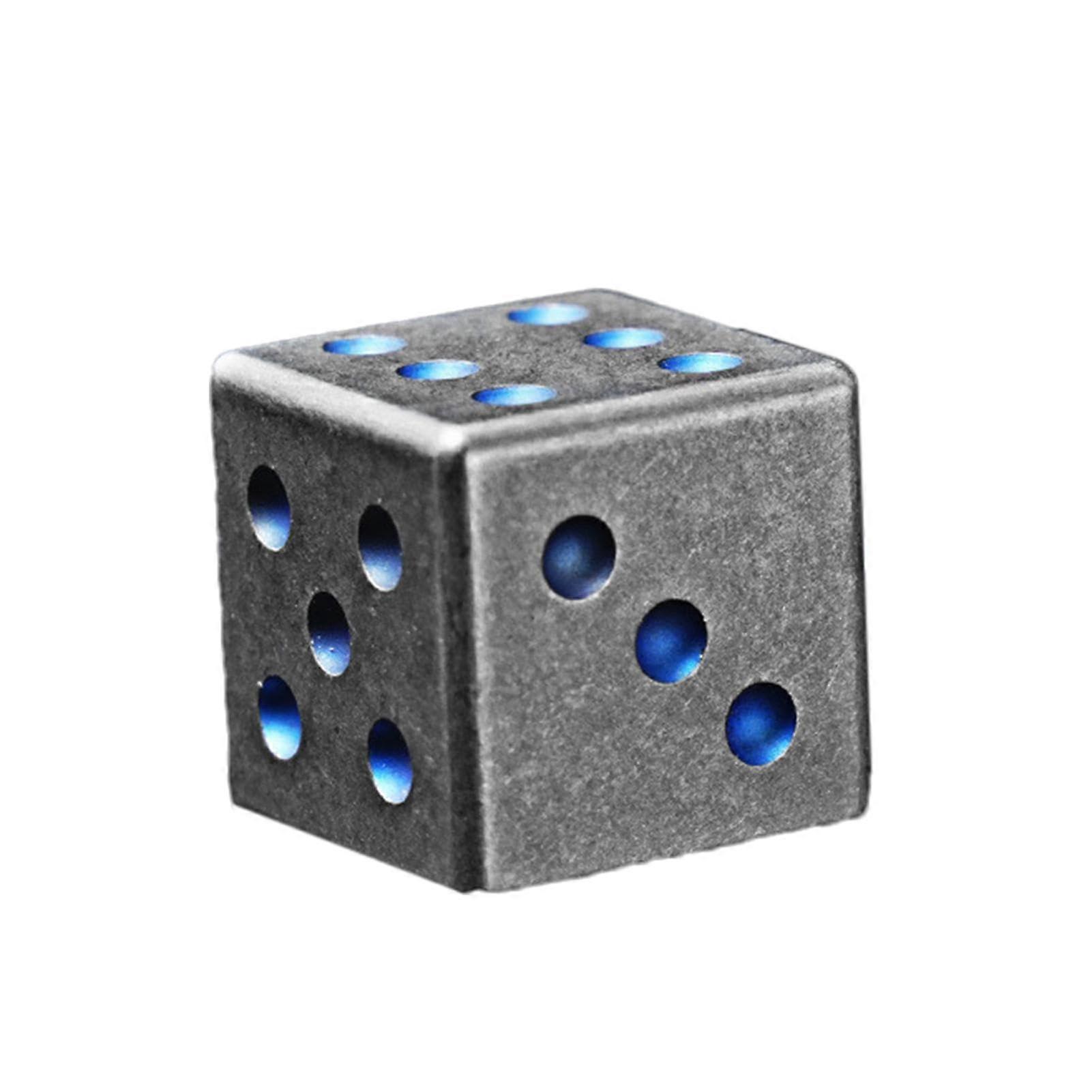 Small Titanium Dice for Board Games, Desk Toys, 14mm, SixSided Dice for Family Games, Interactive Toy Made of Titanium Alloy
