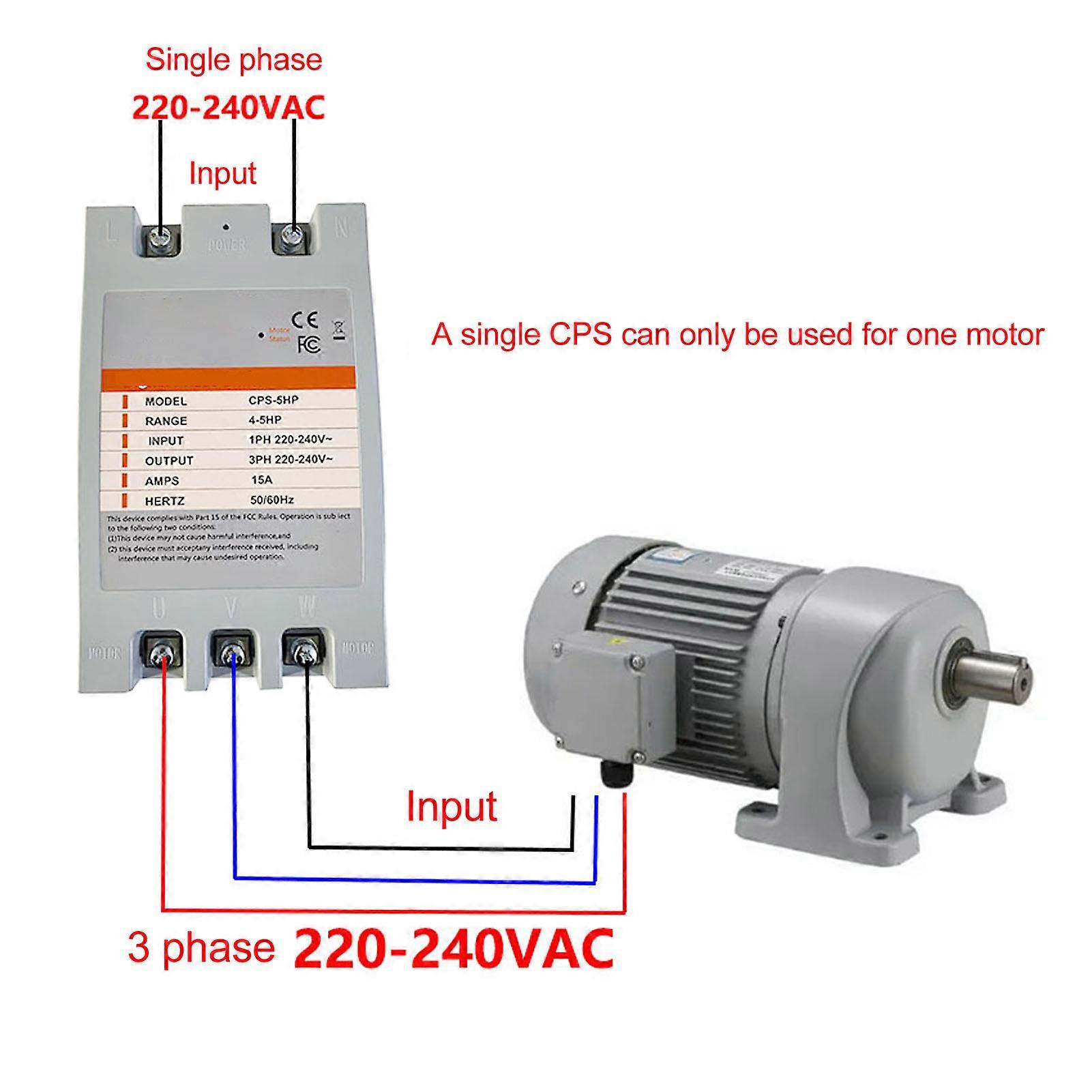 Single Phase to 3 Phase Converter 7.5 Horsepower Digital Phase Converter 220‑240VAC