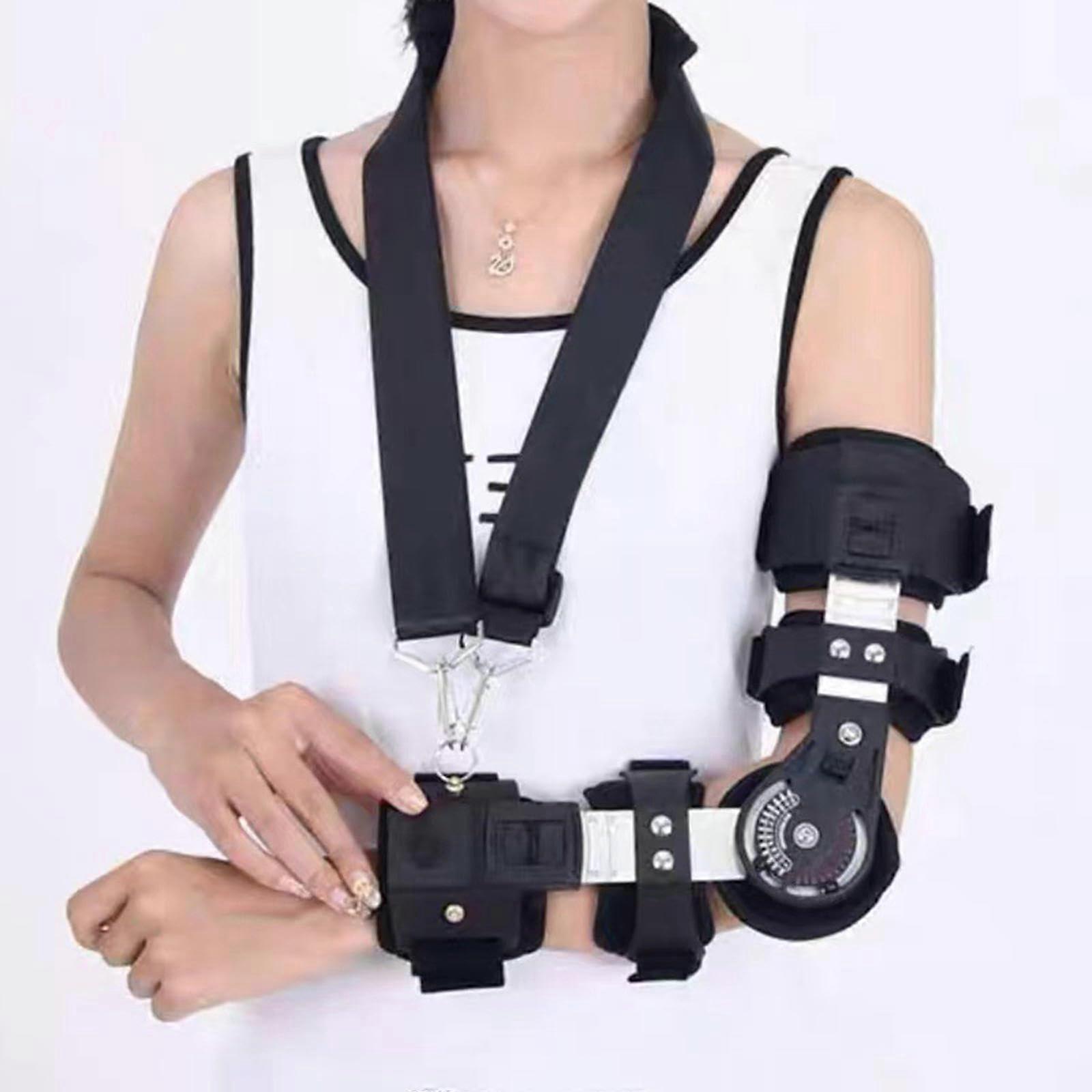 Adjustable Fixed Elbow Joint Orthosis, Adjustable Movable Hinge Rome Elbow Brace for Men and Women, Hand Arm Splint for Right/Left Arm, Right