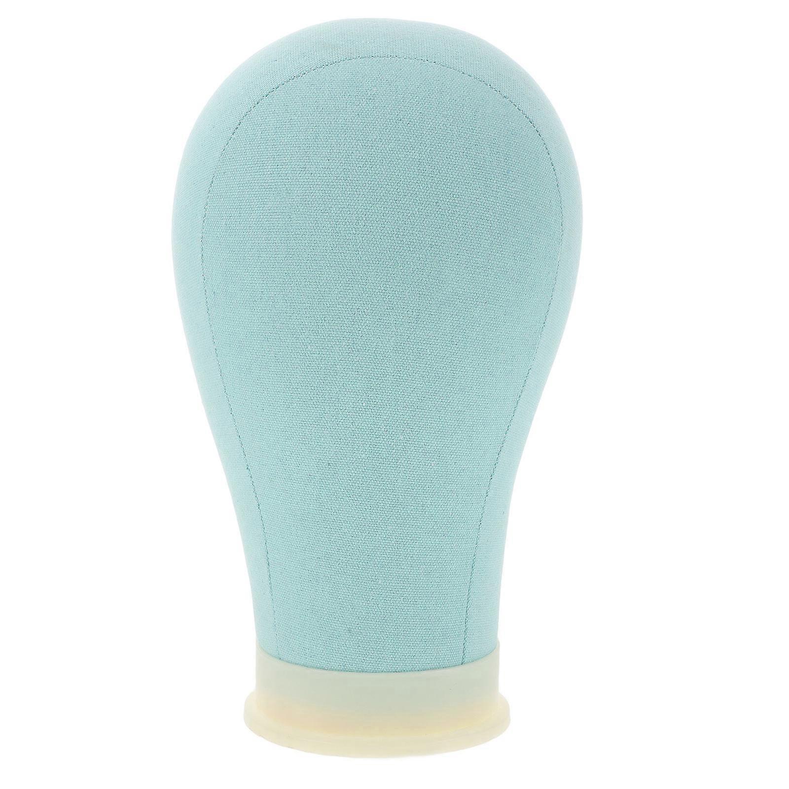 Canvas Wig Head for Styling with Stand Mannequin Head Model Soft Comfortable Durable 21 inch Skyblue