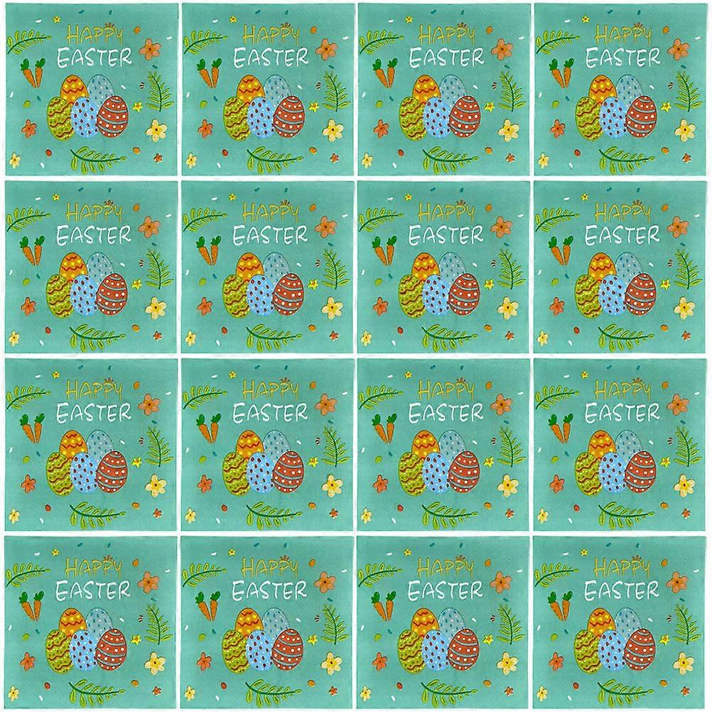 Party Table Napkins 100 Sheets Cartoon Bunny Paper Napkins Green Square Suitable For Family Gatherings