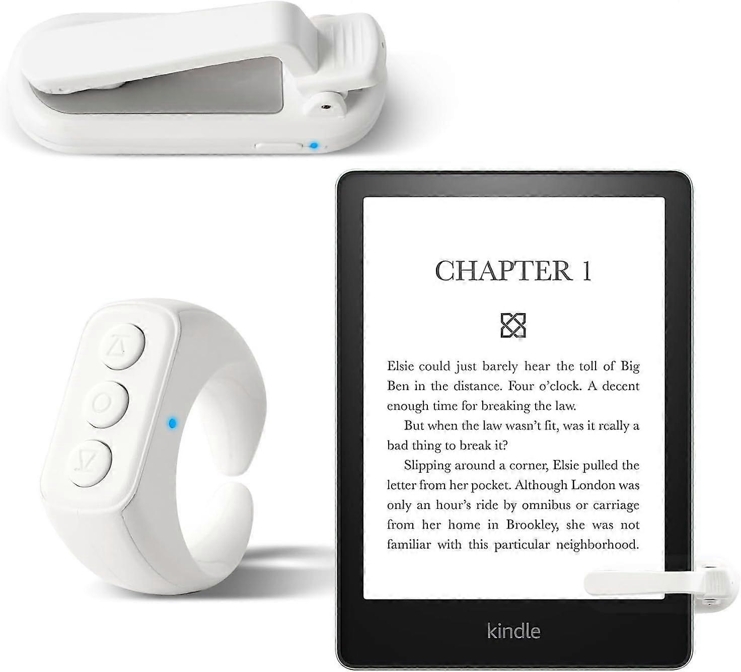 The latest 2-in-1 Kindle page turner remote control and Tiktok scroll ring in