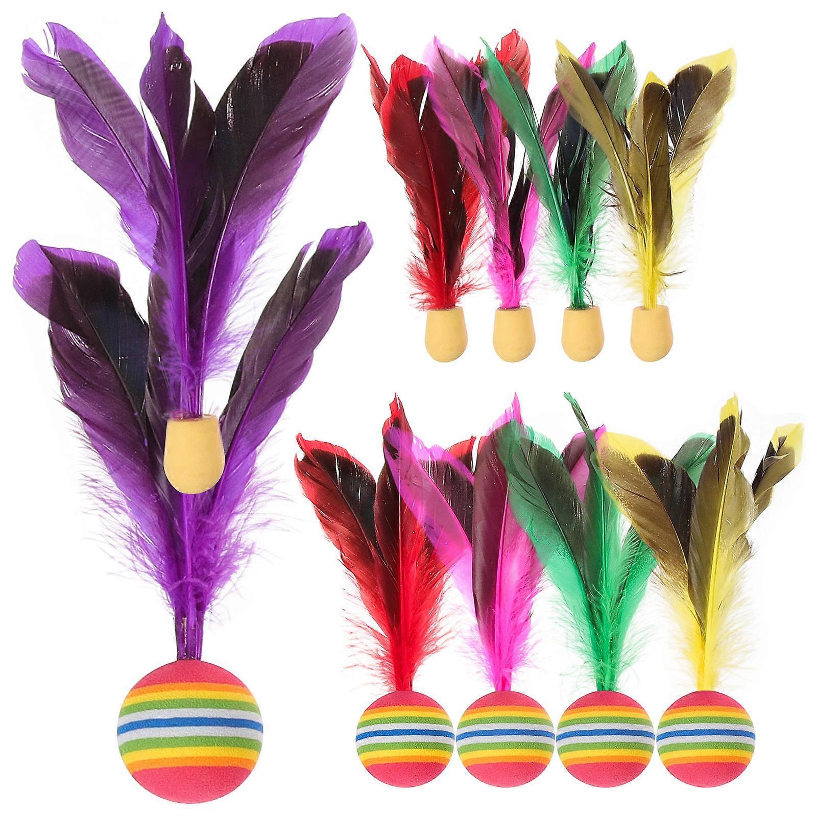 10pcs Durable Plastic Interactive Badminton Shuttlecocks for Indoor/Outdoor Elasticity Sport Toy for Beginners