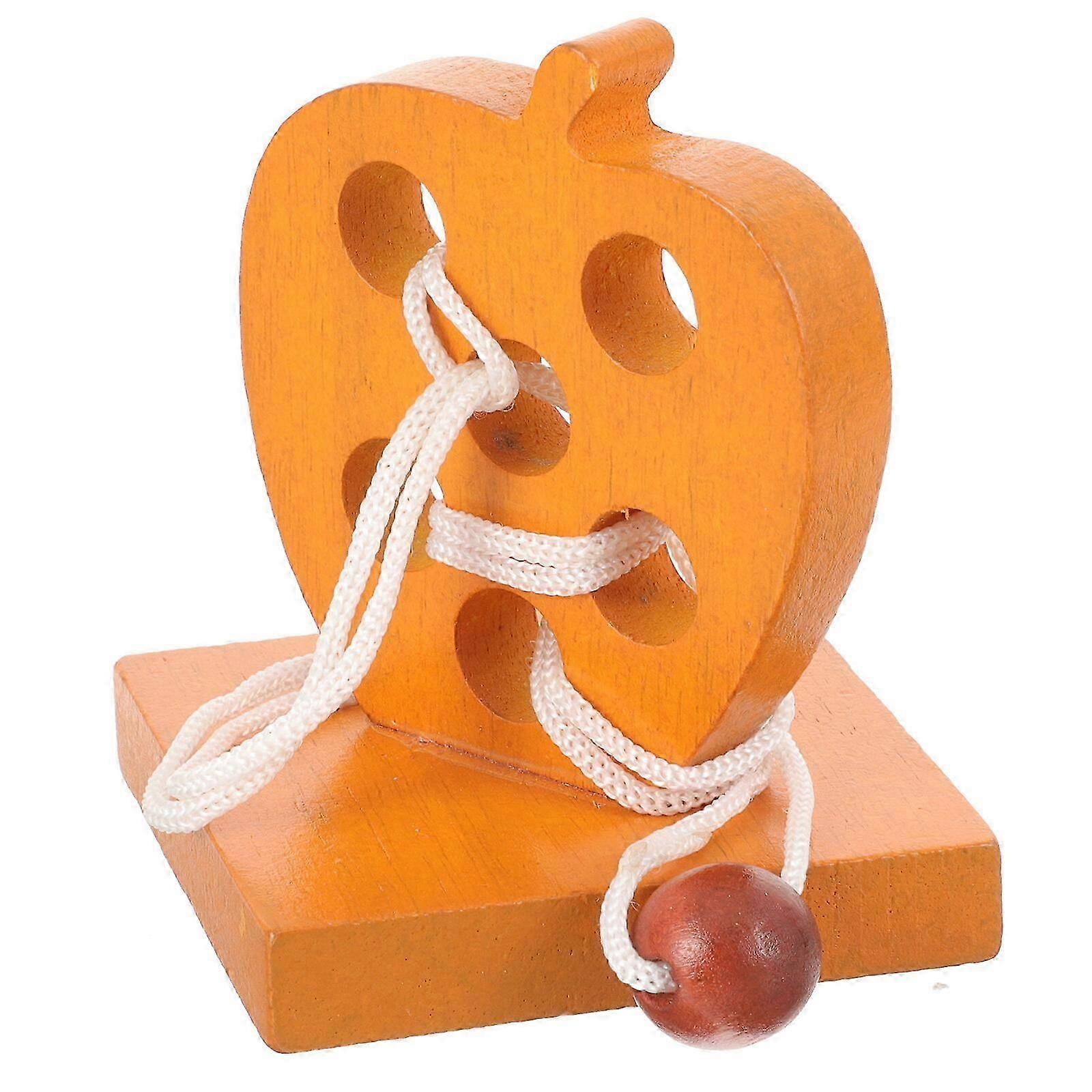 Threading Rope Puzzle Kongming Lock Toy Wooden Brain Puzzle Teaser Toy Intellectual Toys