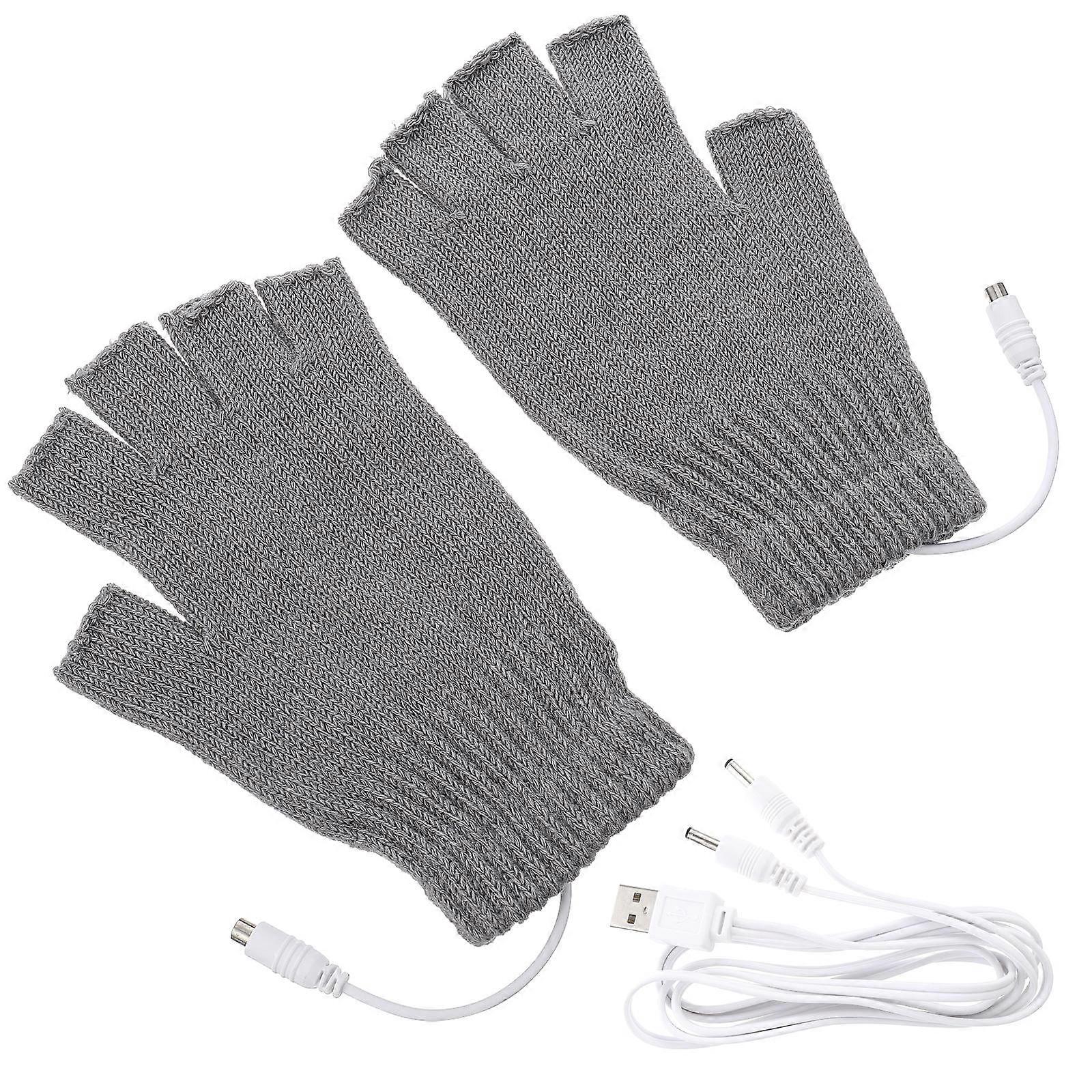 USB Heated Gloves Pair For Men And Women For Indoor Use In Grey Color With Hand Warmer Function 1 Pair