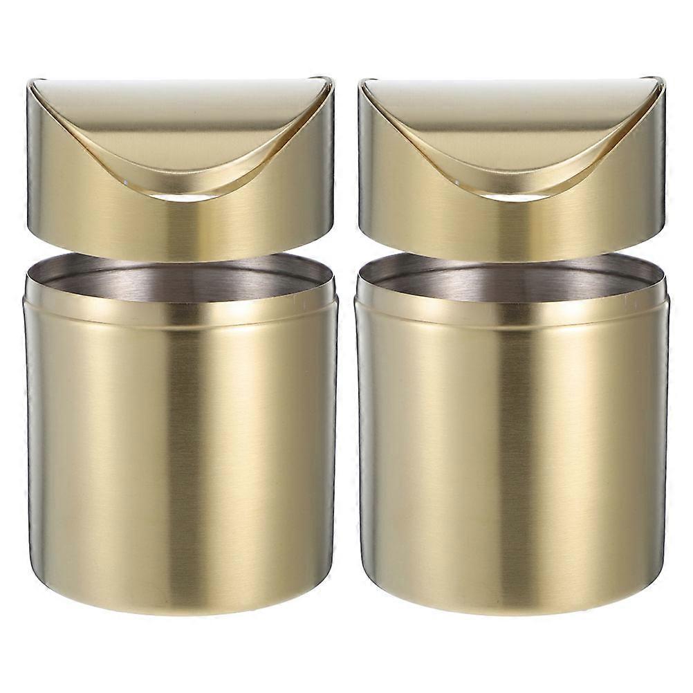 Mini Desktop Trash Bin with Swing Lid   Stainless Steel Waste Can for Compact Spaces, Odor Resistant Garbage Container for Car, Office, Kitchen,