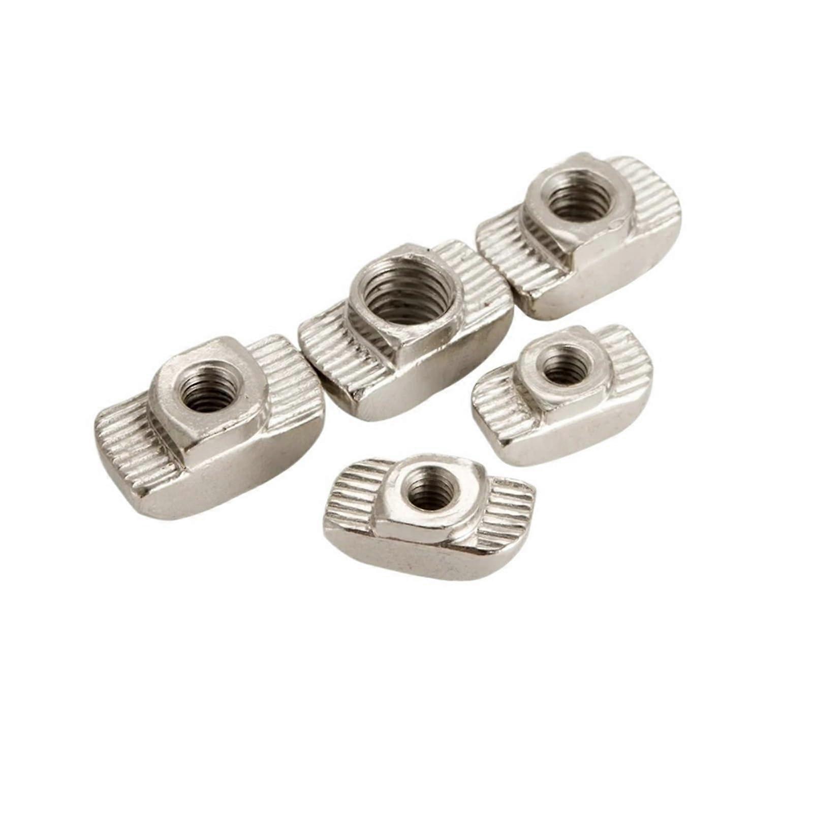 20M3 M4 M5 Tnut Hammerhead Fastening Nut 3D Printer Parts NickelPlated for Slot 6 of Series 20 20TN 10/20/50/100 pcs (100 pcs, M4) 100 pcs M4