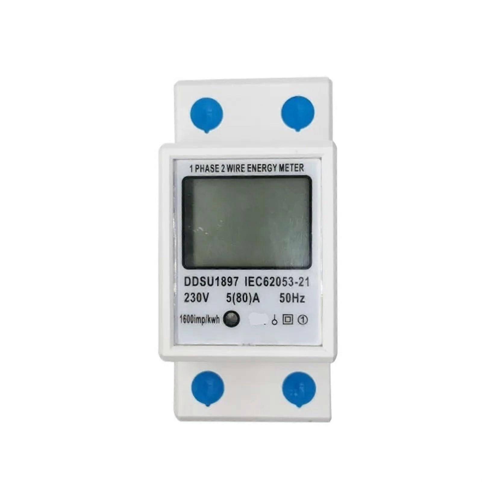 Energy meter twowire wattmeter power consumption backlight singlephase 230 V 50 Hz Dds662 energy meter electrical DIN rail kWh white