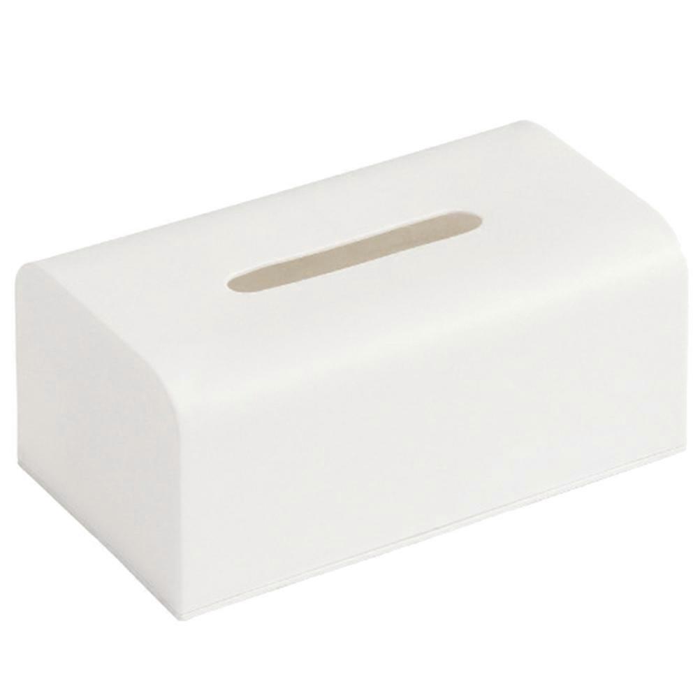 Table Tissue Holder Rectangular Desktop Napkin Box White For Household Users 1Set