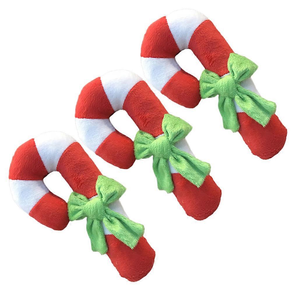 3Pcs Interactive Dog Toys Candy Cane Shape For Chewers Home Play Intellectual Development