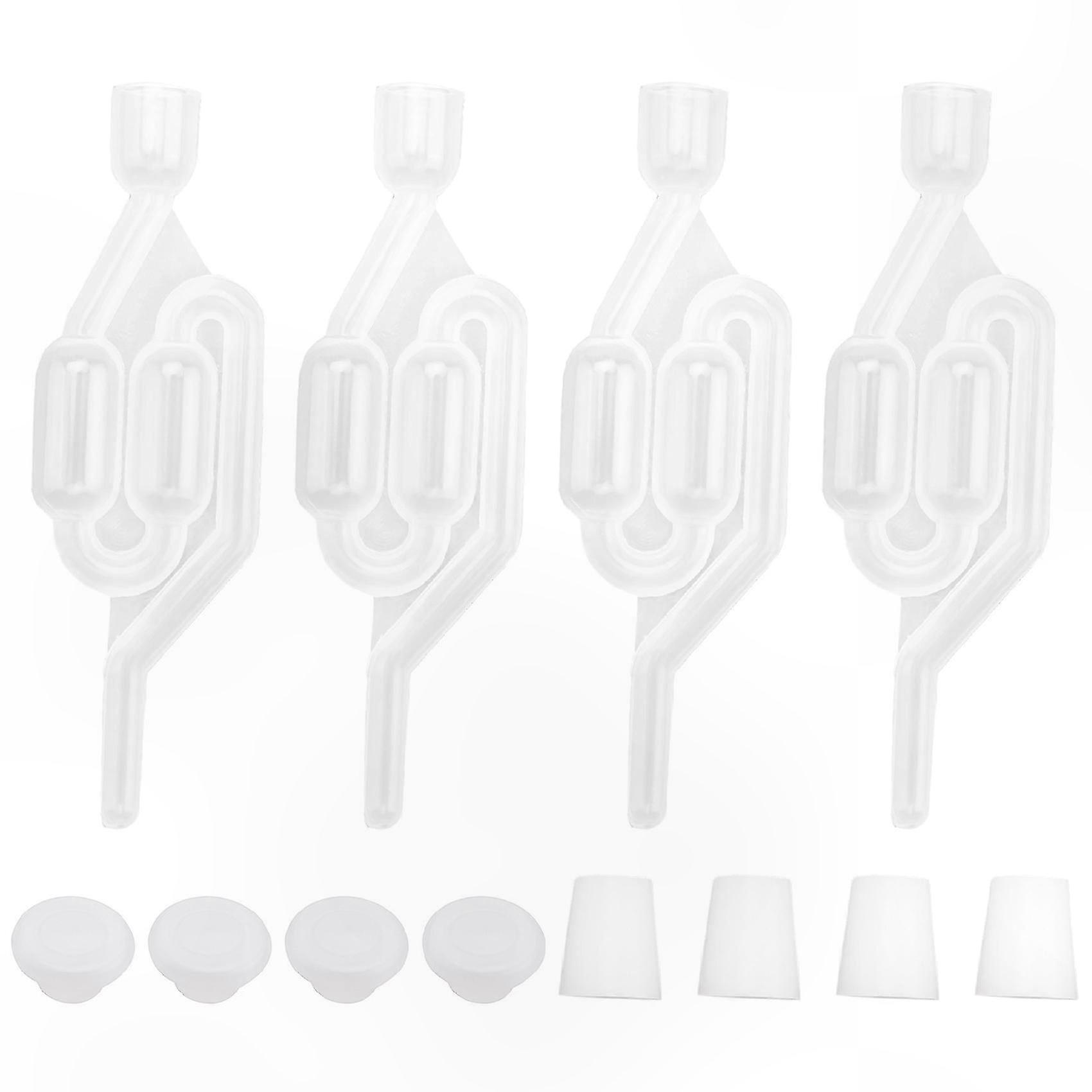 Twin Bubble Airlock with Rubber Stopper for Fermentation
