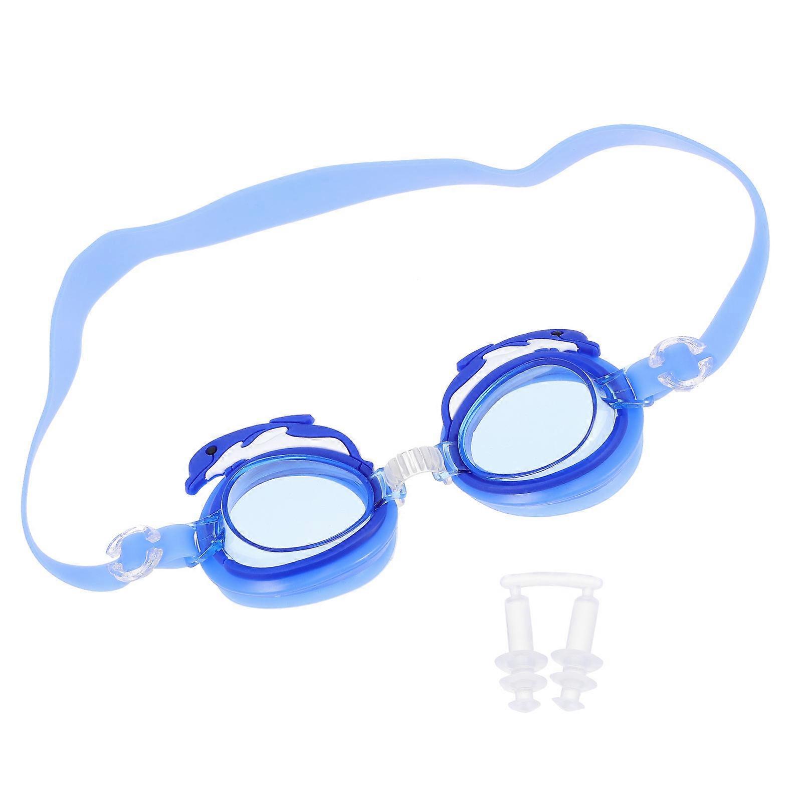 Fog Swim Goggles with Dolphin Pattern, Lightweight Durable Design, Safe Materials for Boys