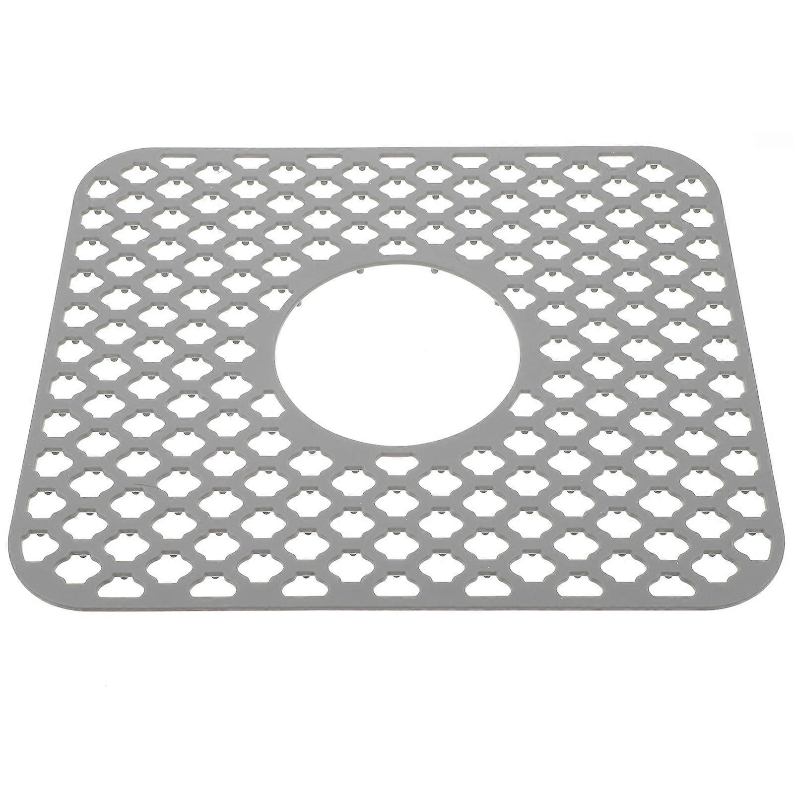 Non-Slip Kitchen Silicone Sound Insulation Mat Bowl Chopsticks Cushion For Washing Dishes Grey 34.5X29.5X0.9CM 1Pack