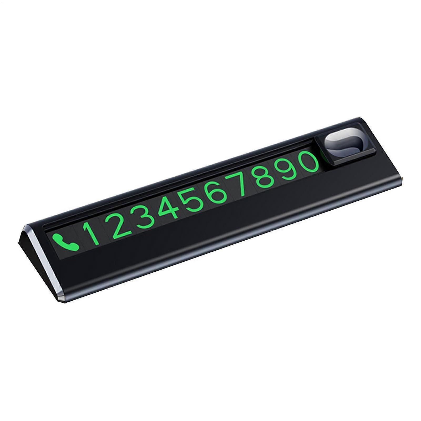 Temporary Parking Permit Number Plate, Black Reusable Vehicle Display with Phone Number, Easy to Attach Parking Card