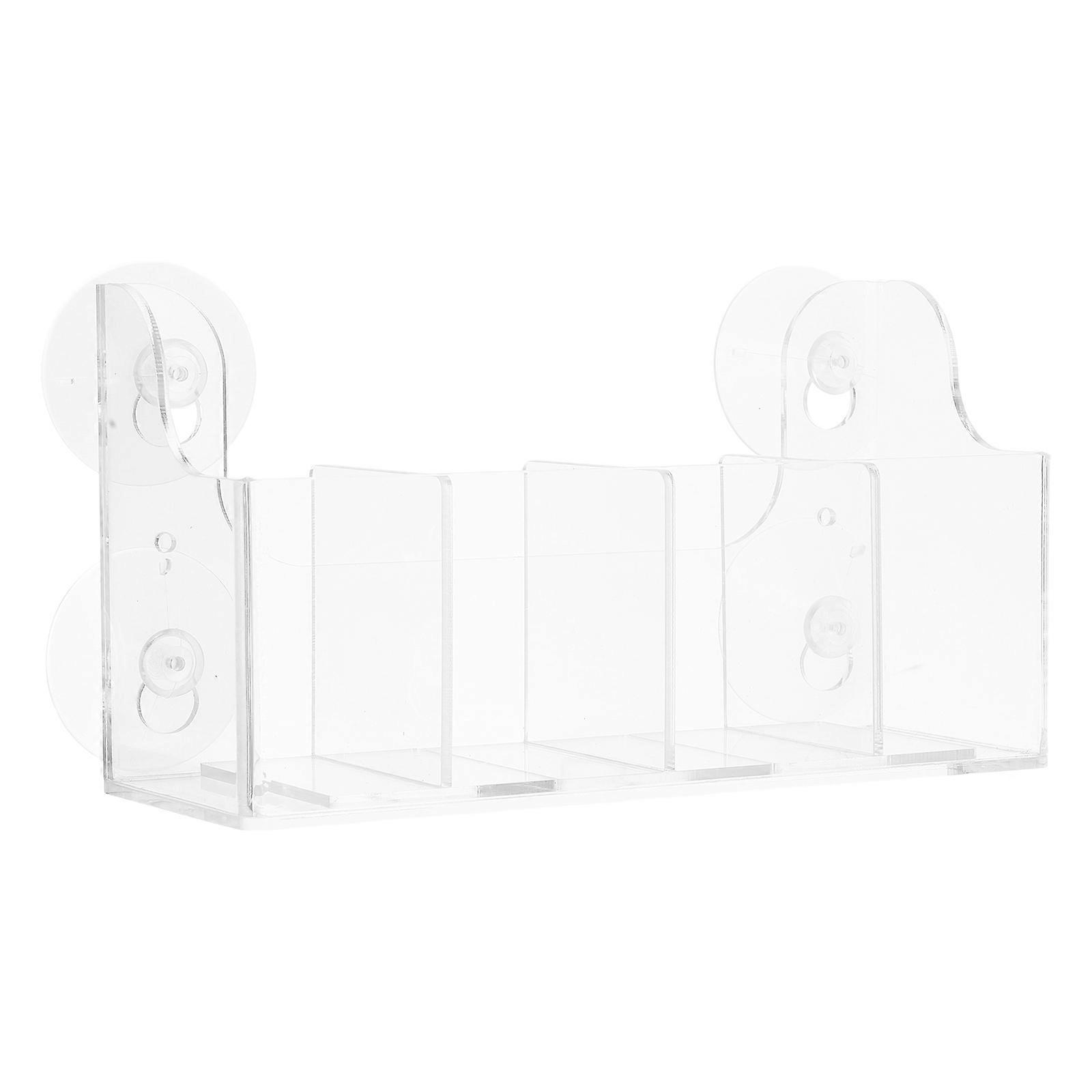 Rectangular Suction Storage Rack For Glass Door Fridge Organization Adjustable Compartments 1Set