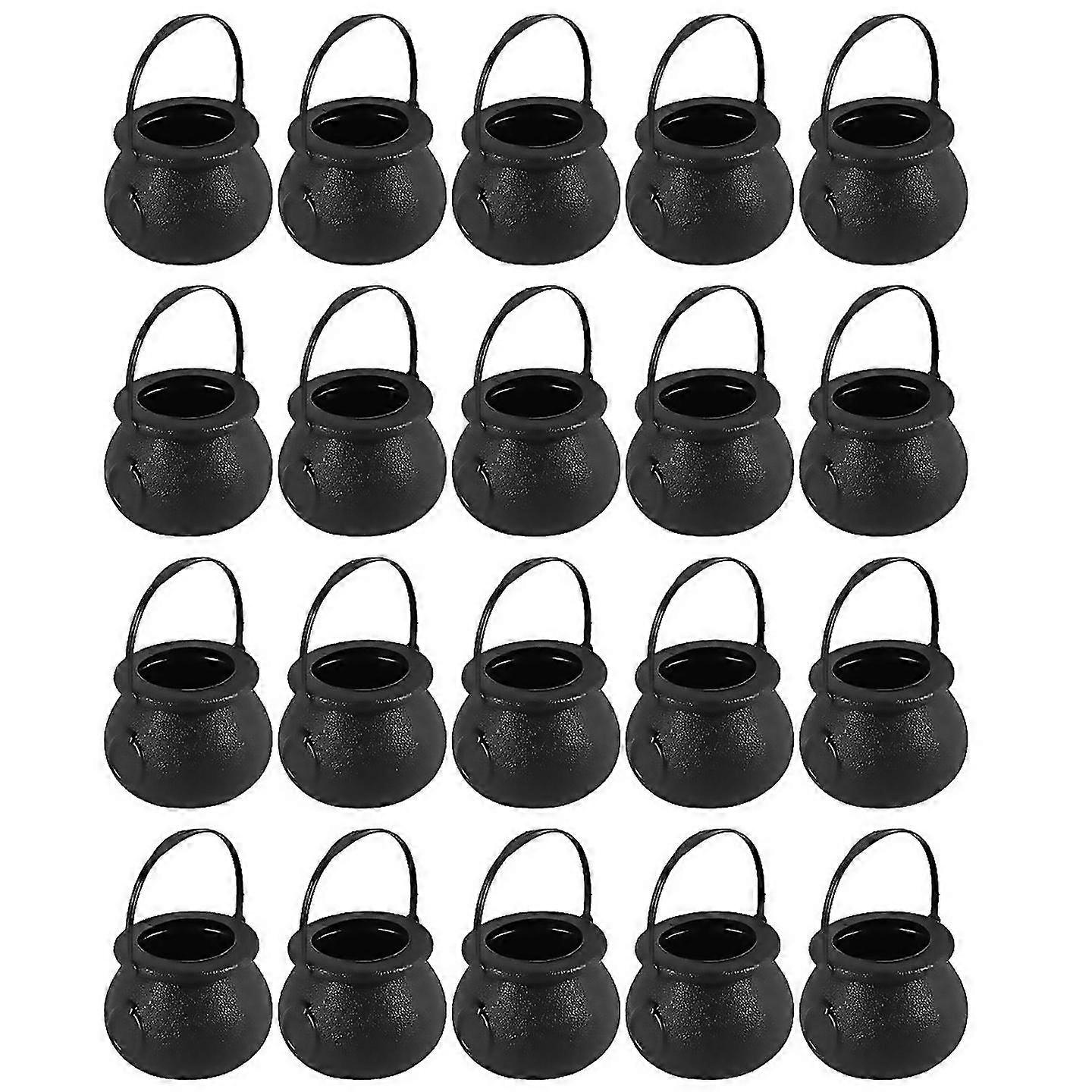For 20 Pcs Candy Kettles Witch Skeleton Cauldron Holder Pot With Handle