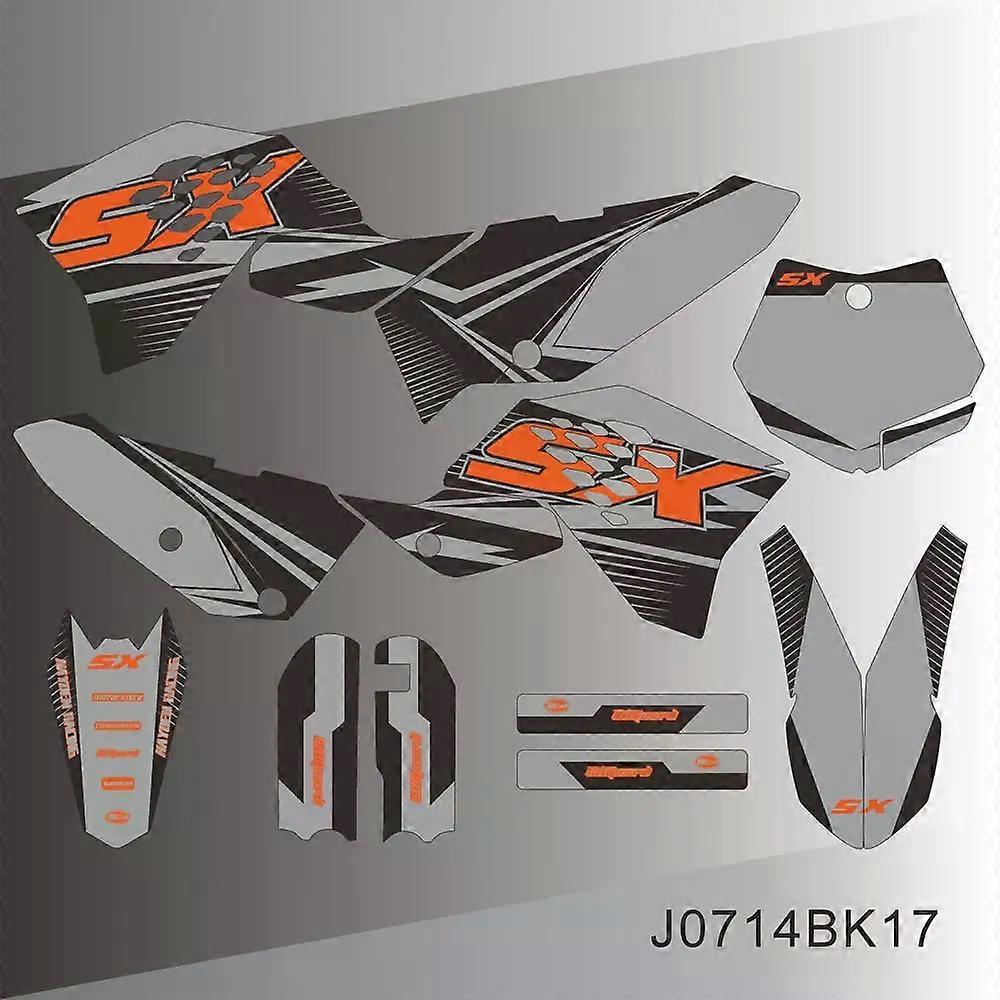 Full Graphics Decals Stickers Motorcycle Background Custom Number Name For KTM SX65 SX 65 2009 2010 2011 2012 2013 2014 2015
