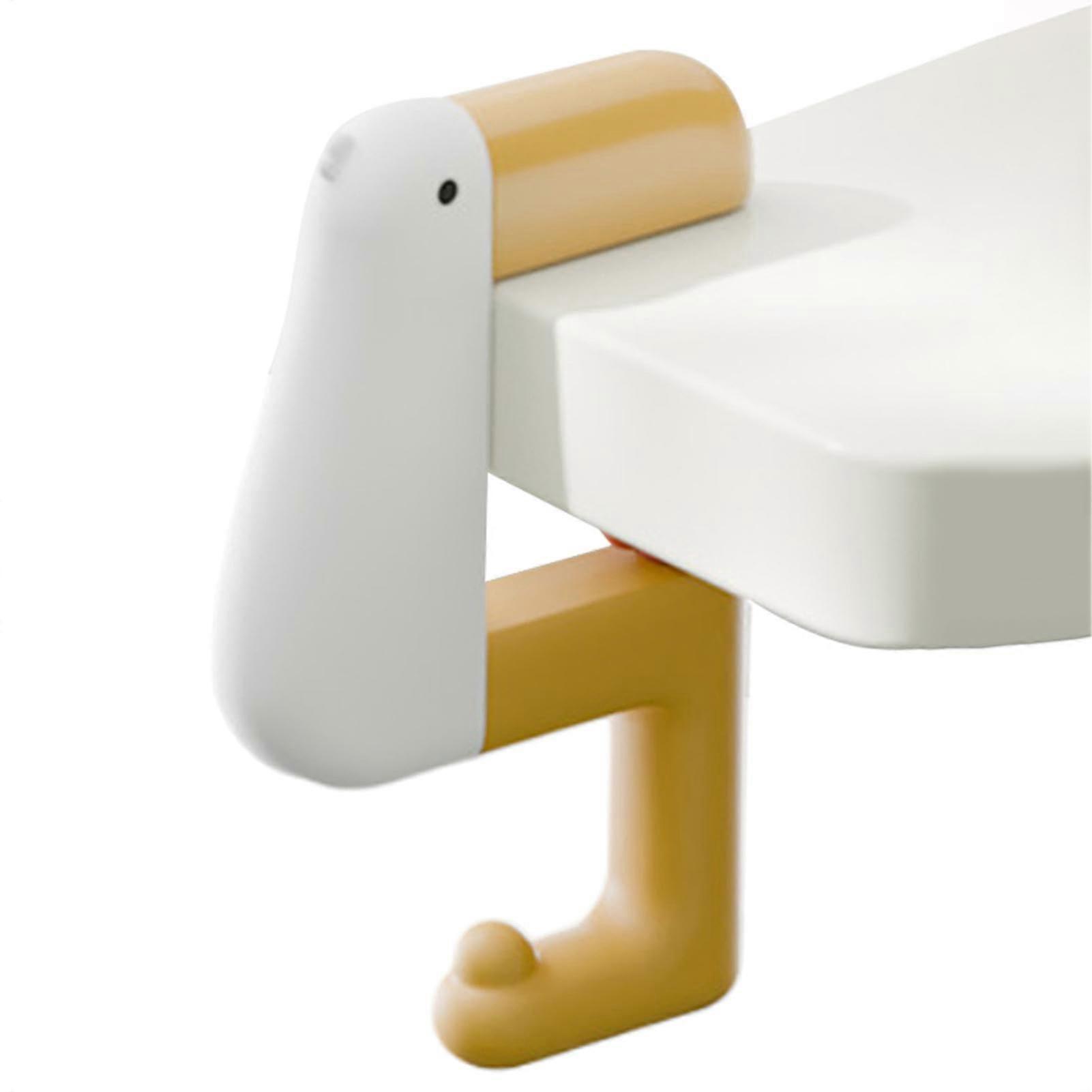 Desk clothes hanger, desk hook, under the backpack hanger without drilling, cute multipurpose table side hook, headphone holder white