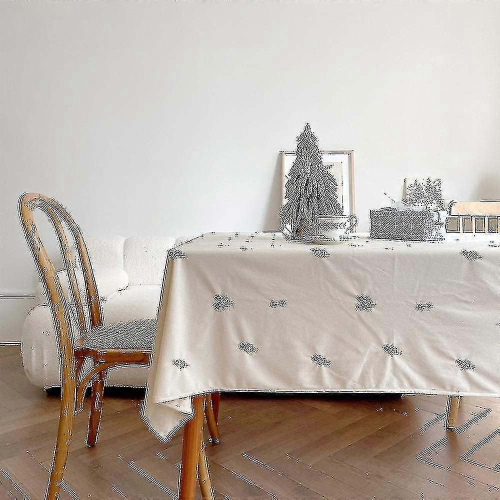 Nappe Brodée en coton Housse de table rectangulaire 140x140cm