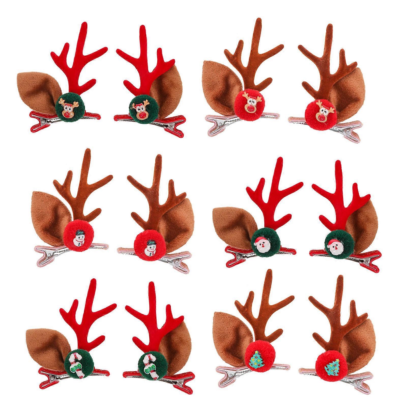 Creative Antler Barrettes For Women And Children In Assorted For Christmas Party And Wedding Decor 6 Pairs