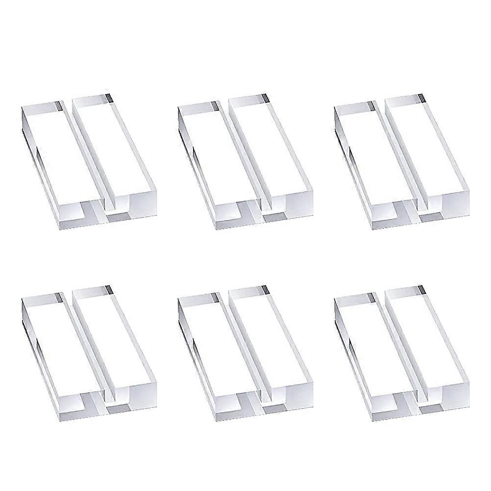 6Pcs Multi-Function Acrylic Card Holders Transparent Table Number Stands Ideal For Storage Holder With Flat Bottom Design