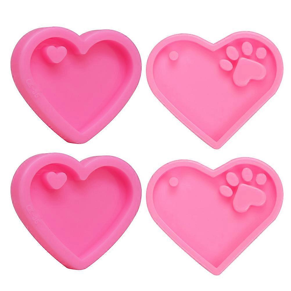 Heart Epoxy Mold 4Pcs Designed For DIY Craft Projects Suitable For All Ages