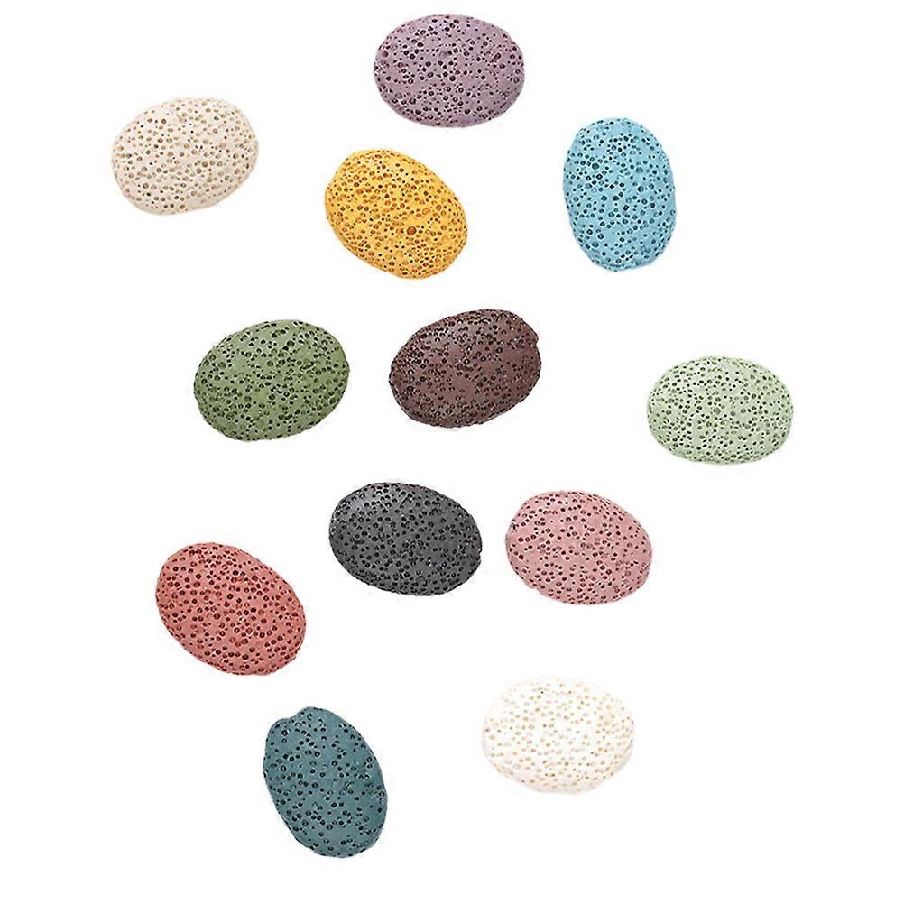 Volcanic Stone Pendant Set with Assorted Colors for Jewelry Making 32x24x8mm