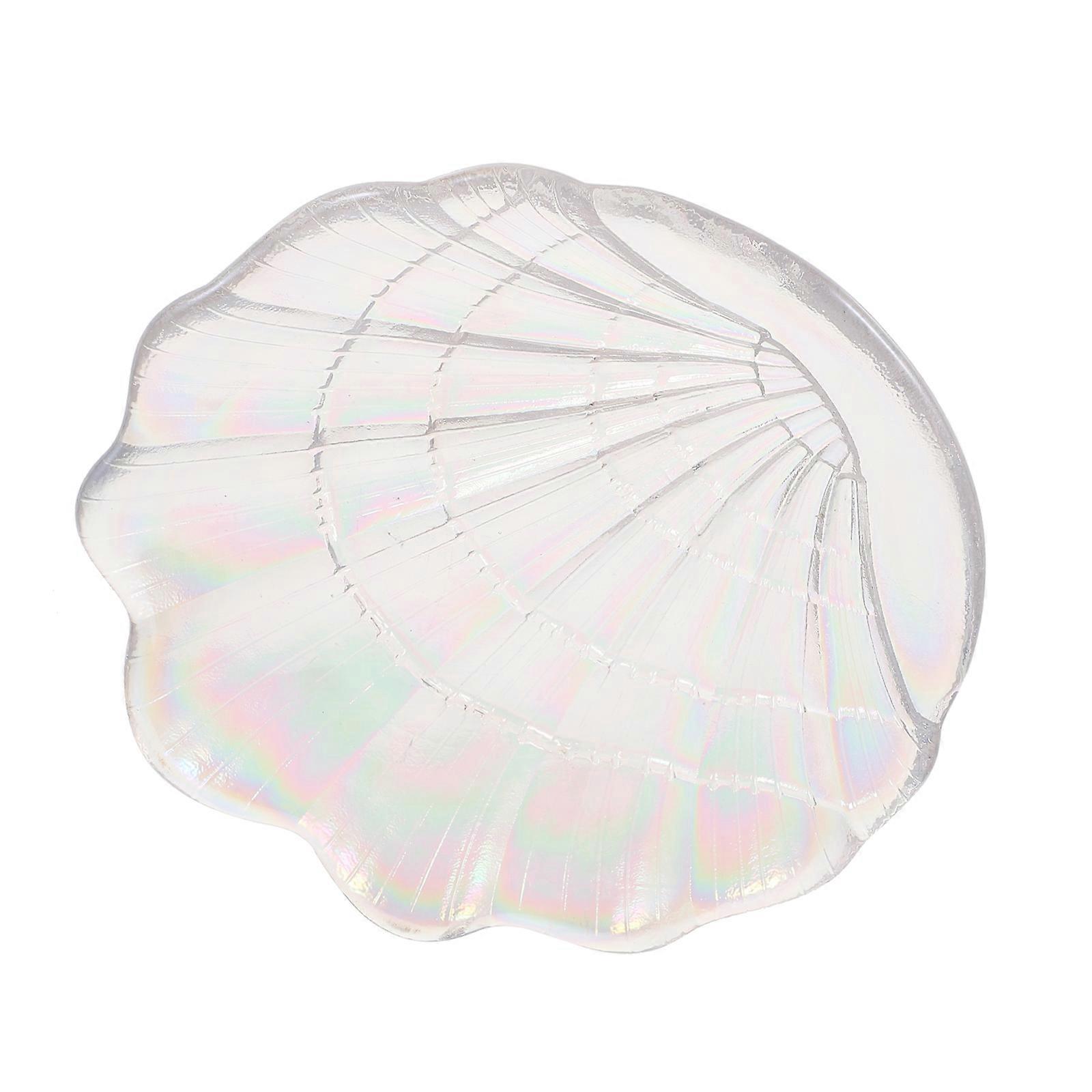 Transparent Glass Jewelry Storage Tray for Snacks and Desserts Creative Shell Shaped Organizer 1 Pc