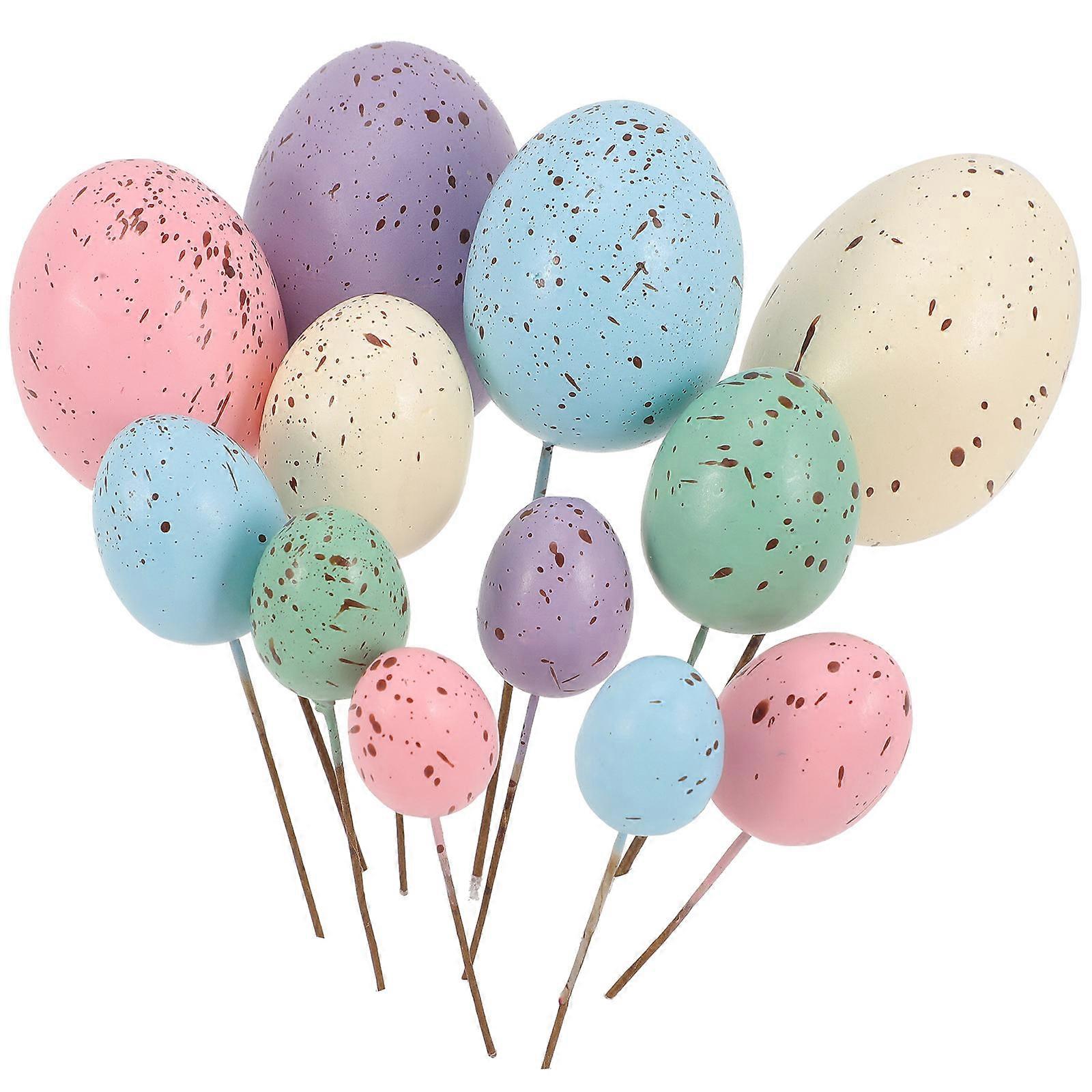 35Pcs Easter Foam Eggs for Decoration DIY Easter Basket Stuffer and Cupcake Topper