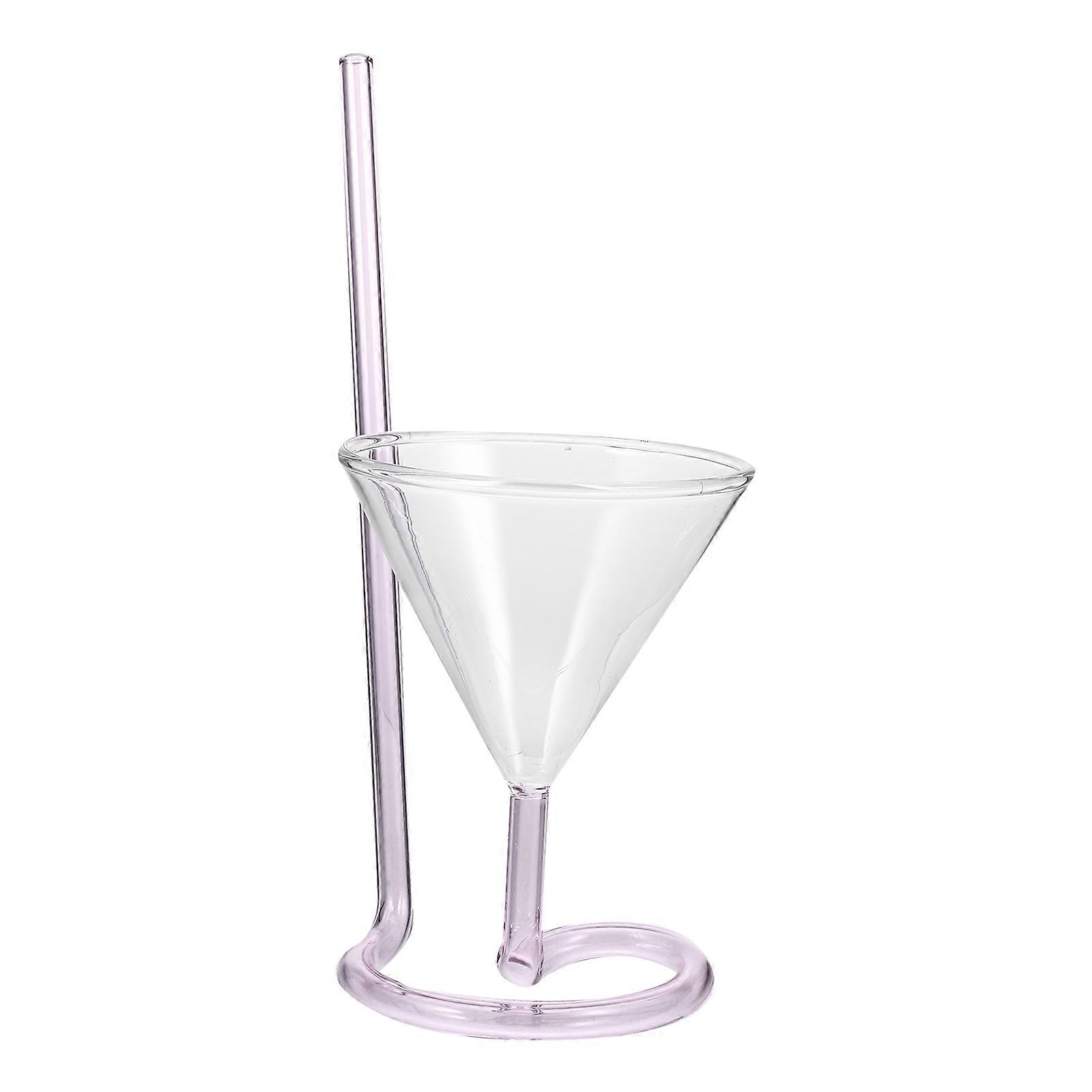 Pink Cocktail Glass Goblet for Parties and Gatherings Made of High Borosilicate Glass 6 oz