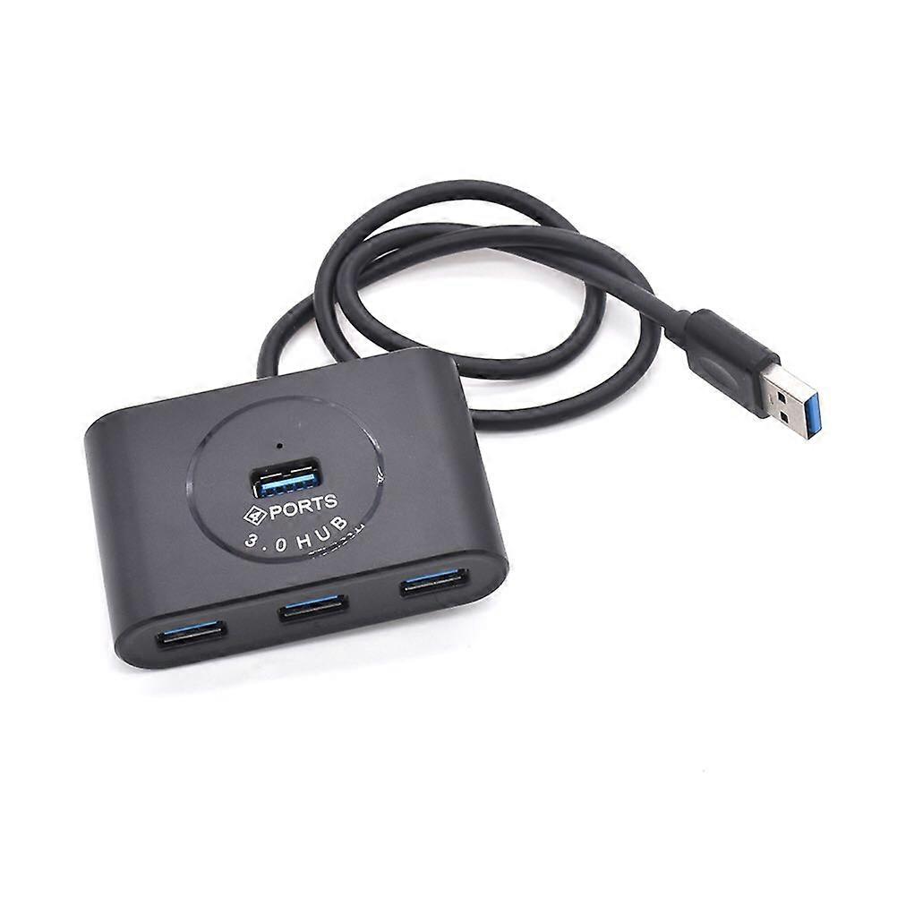 USB Hub 4-Port High Data Hub For Laptop Computer Phone Tablet Compact Black 1Pcs