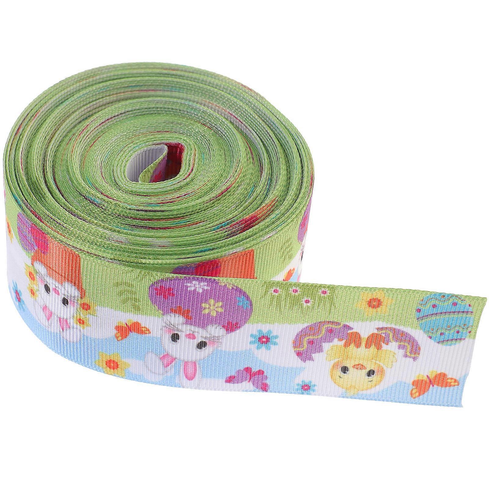 Polyester Ribbon 1 Roll Multi Decorative Ribbon For Crafting Women Easter Theme 900X3.8CM With Decorative Function