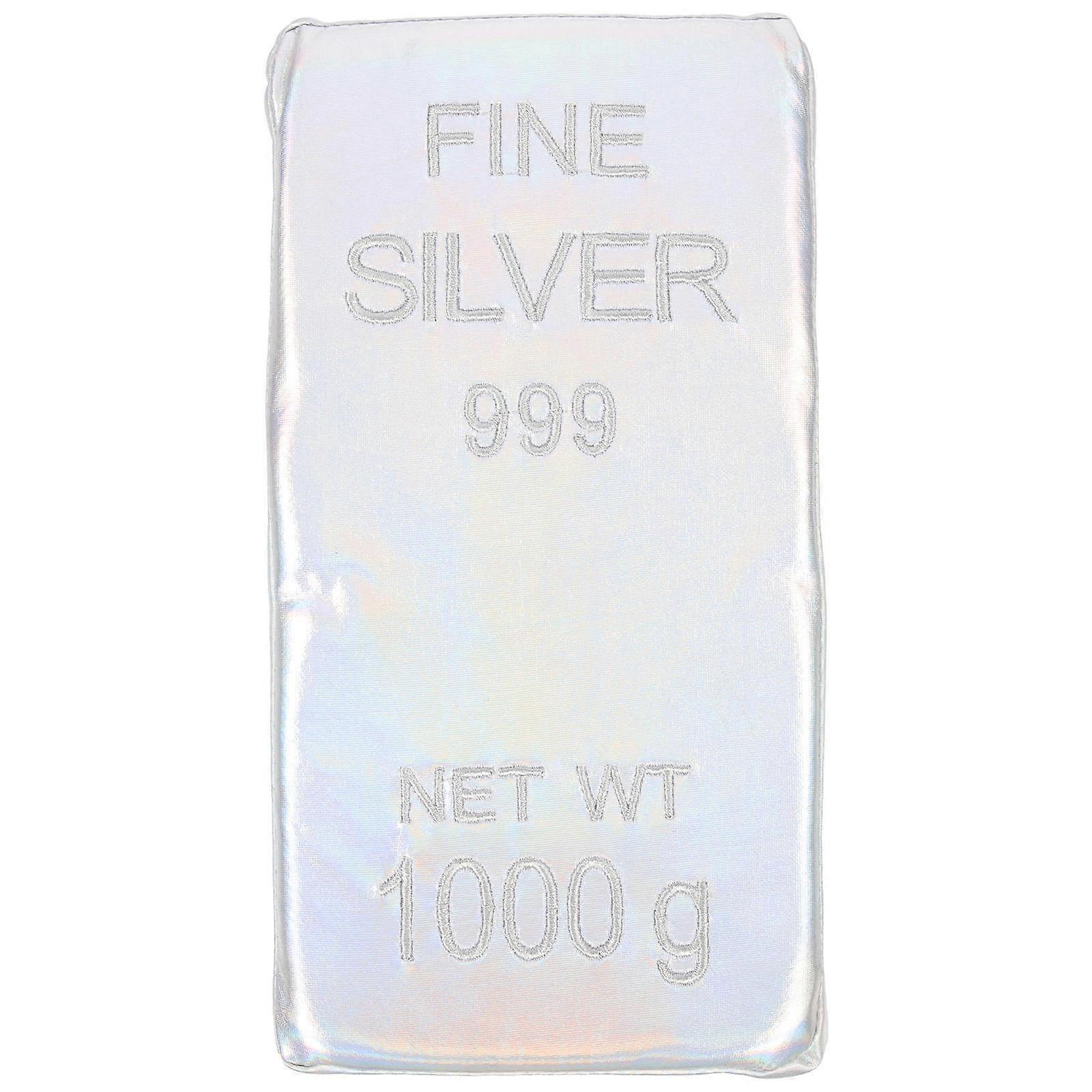 Simulated brick Toy for Kids Made of Sponge Silver Color Great for Pranks and Cognitive Play 7.5 x 3.5 x 1.5 inches