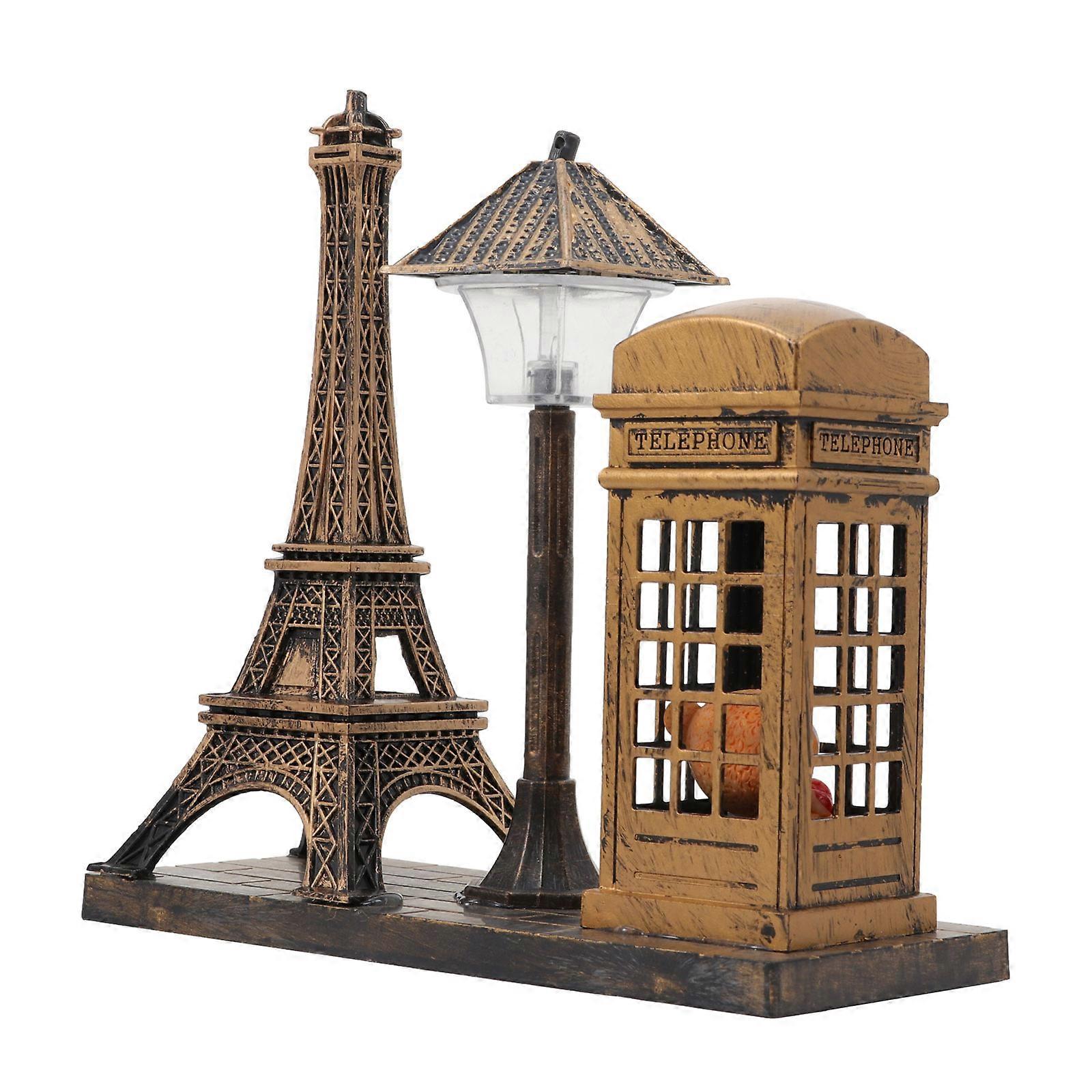 Eiffel Tower Night Light in Dark Brown for Home Decoration Plastic Material 6 inches tall