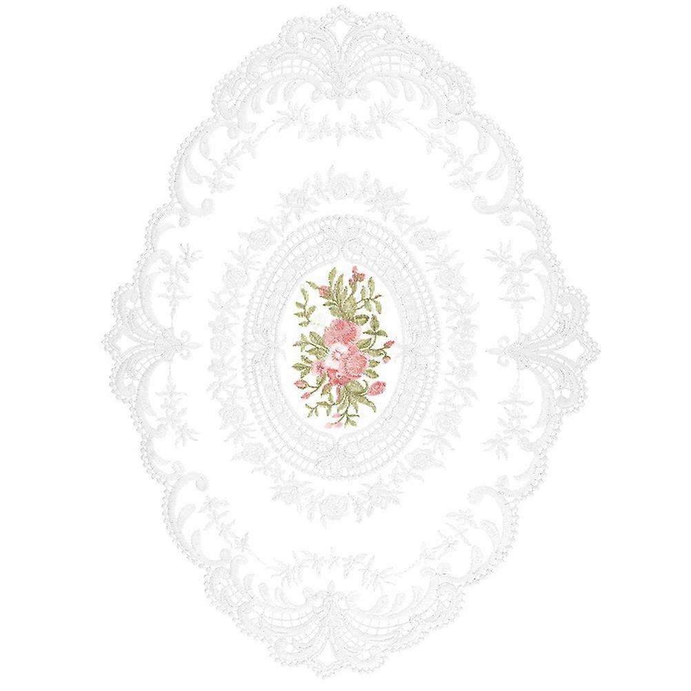 Dustproof Rectangular Lace Coaster Embroidered Cup Mat For Parties 1Set