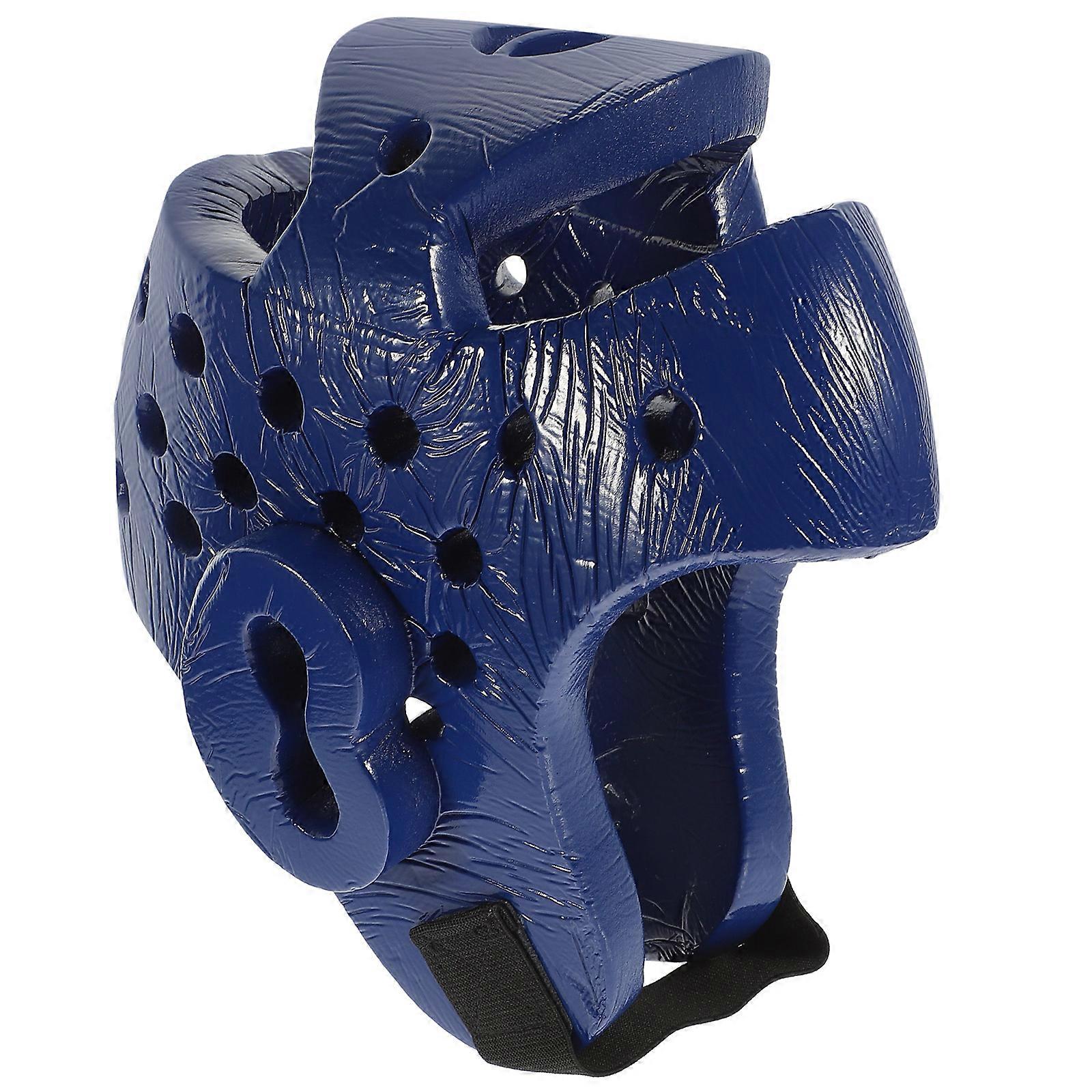 Sparring Protector Gear Kids Headshield For Karate And Competition Dark Blue With Ear Protection 1Set