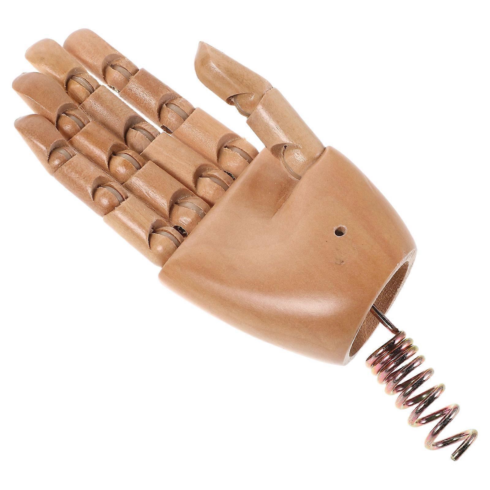 Durable Solid Wood Articulated Hand Model for Moveable Right Hand Mannequin – Detailed Bionic Palm for Drawing, Sketching, Painting and Display Use
