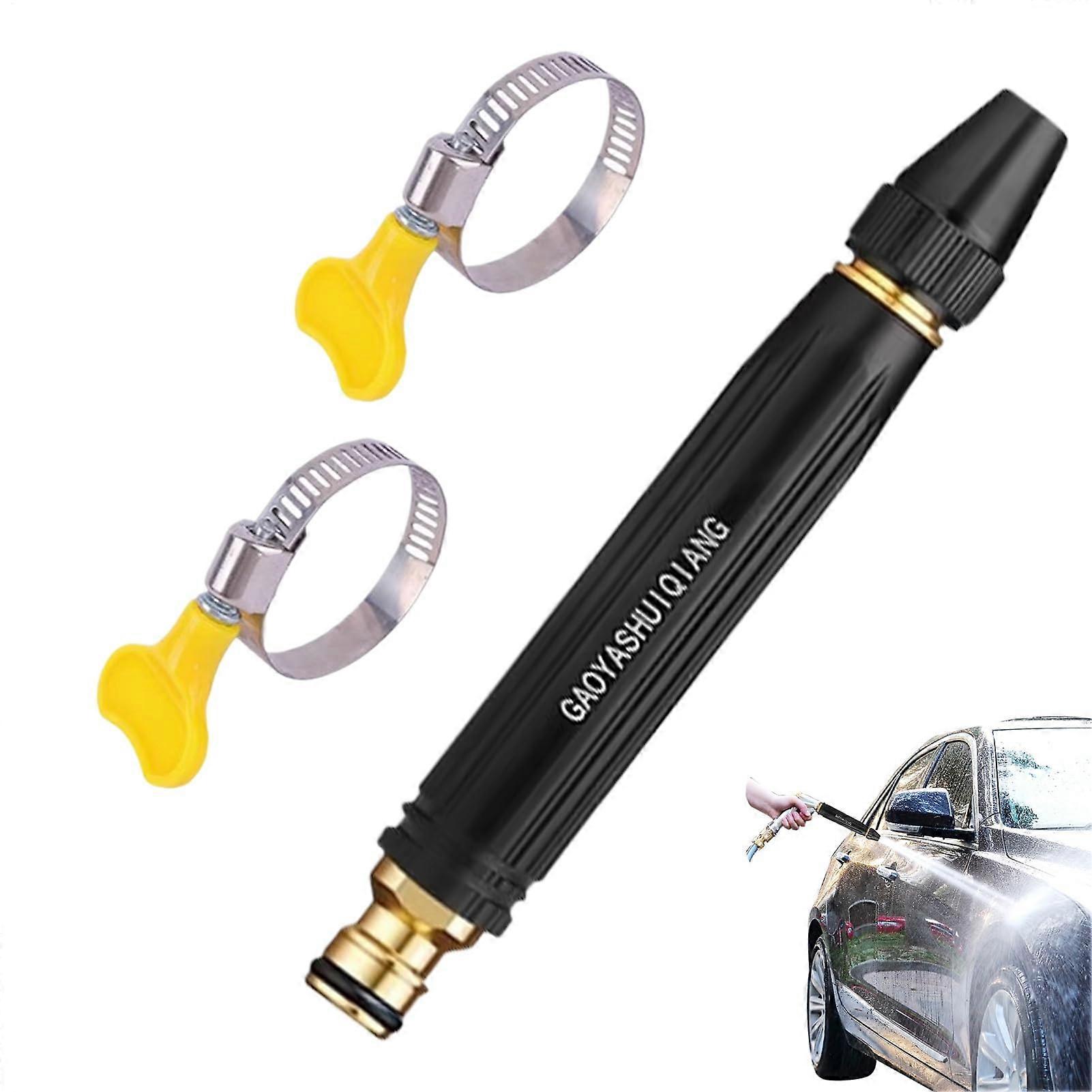 Hose nozzle, 360degree rotatable with 3 spray modes, for cars and surface cleaning.