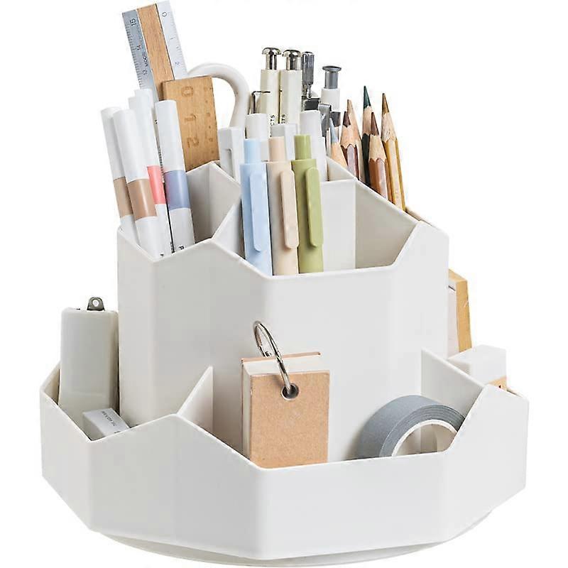 360° Rotating Pen Organizer with 9 Compartments for Office