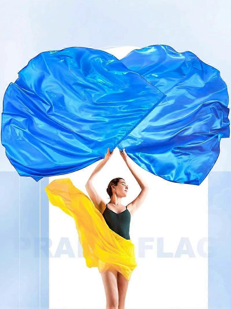 Christian Worship Flags: Silky Half Circle Dance Banners with Scalable Rod - Stage Flags for Church Praise Teams Festivals Spiritual Performance