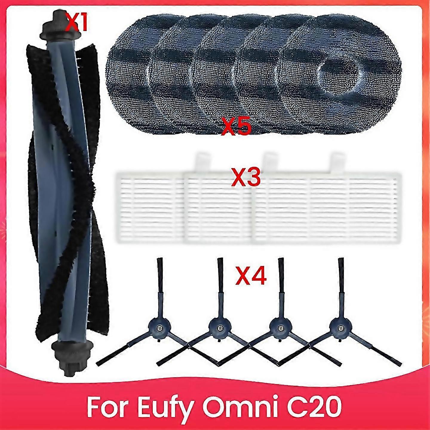 For Eufy Omni C20 Robot Vacuum Cleaner Main Side Brush Hepa Filter