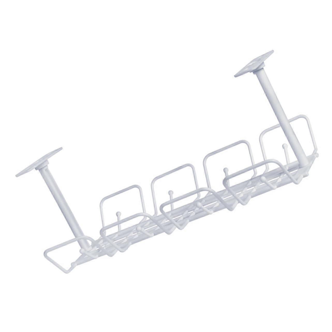 2 Pack Under Desk Cable Management Tray with Wire Organizer Basket for Office and Kitchen