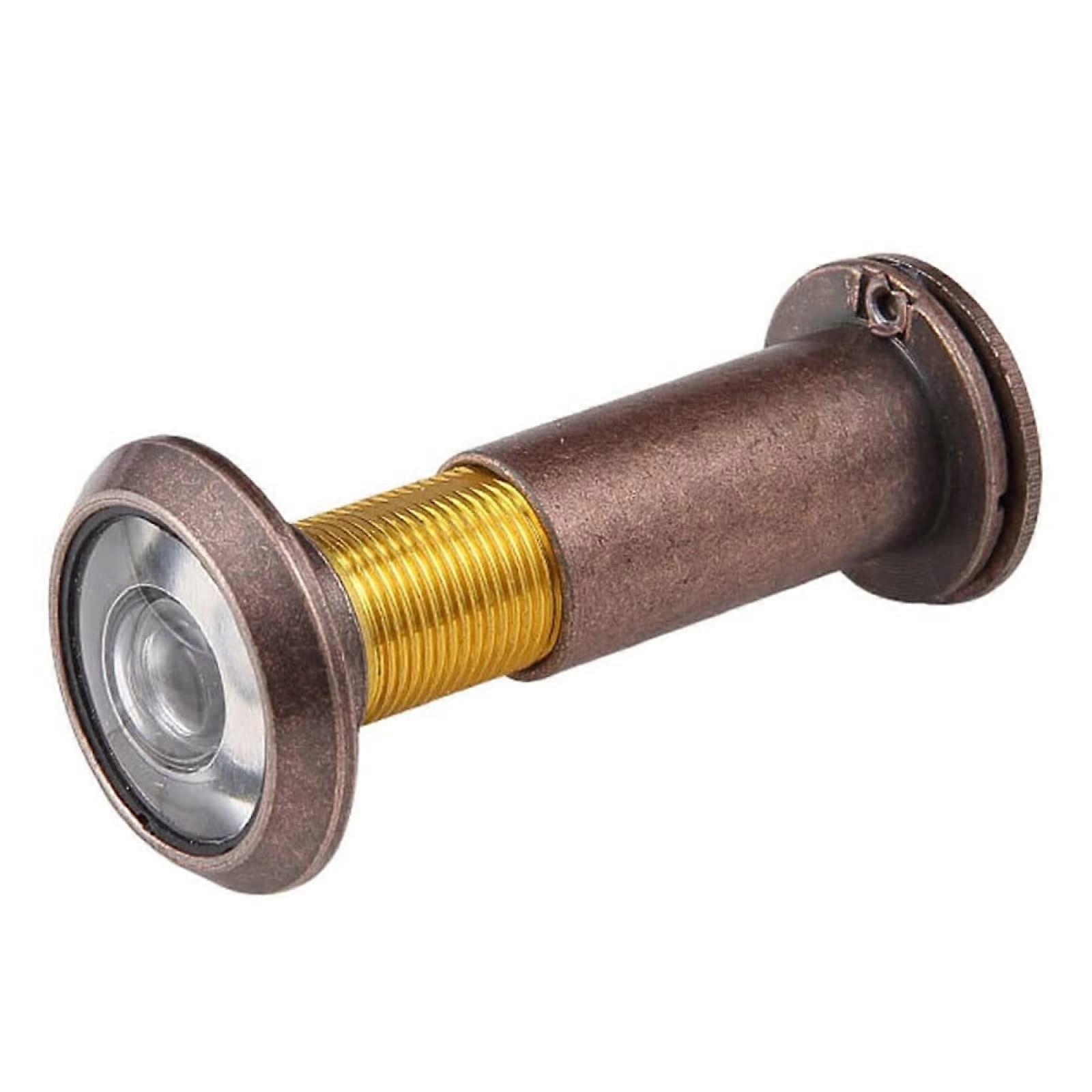 Zinc alloy door viewer with durable rotating privacy cover for home/office doors, aperture 14–18, copper, thickness 50–70 (copper thickness 35).