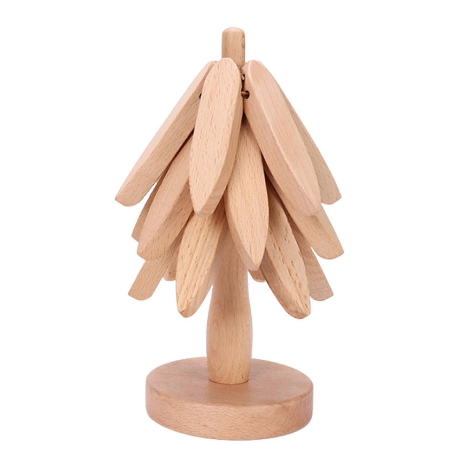 Wooden Tree Trivet Set Washable Tear-Resistant Decorative Place Mats For Dining Table