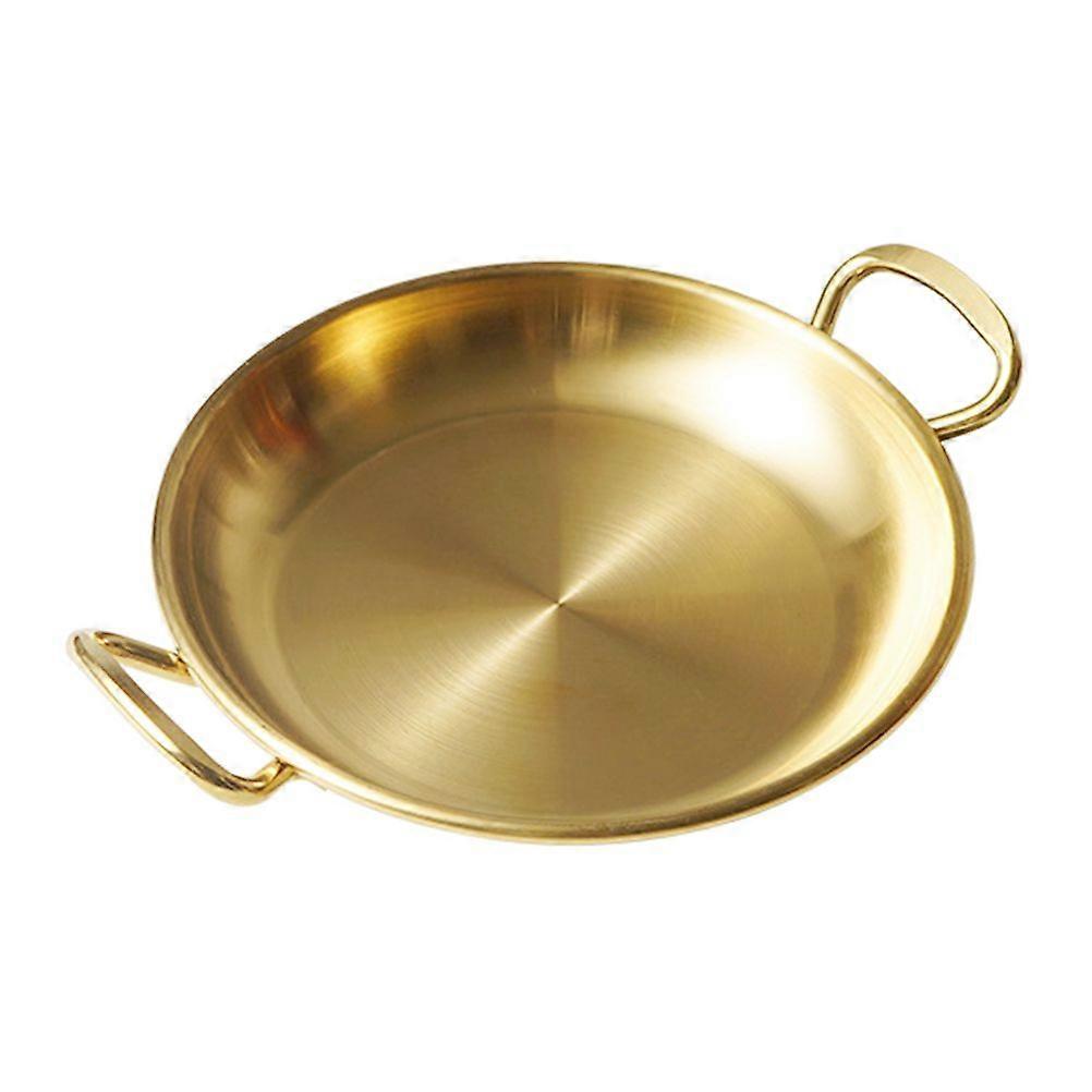Stainless Steel Food Plate Double Handle Snack Bowl Fried Chicken Serving Tray