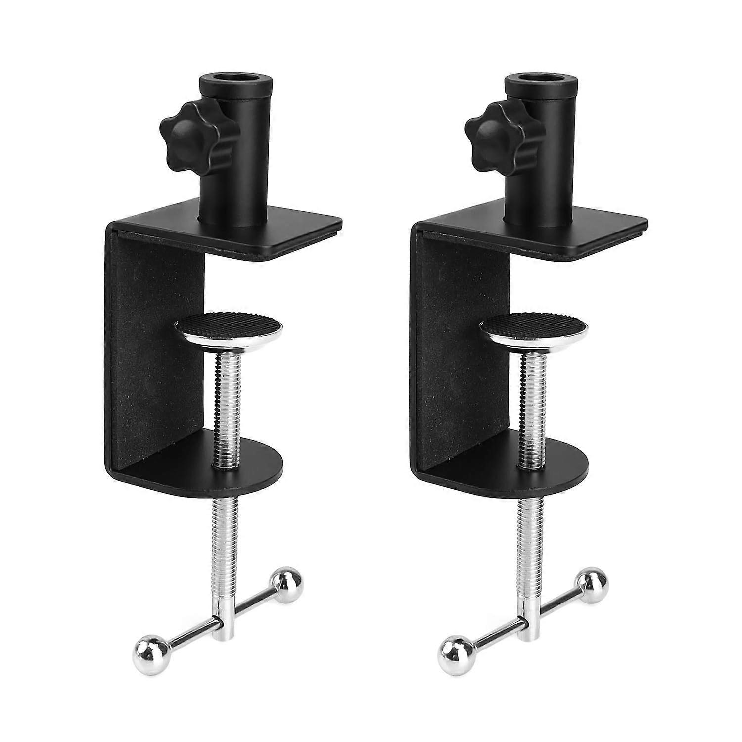 Table Clamp for Microphone Stand, 2 Pieces Adjustable Aluminium Alloy C Clamp for Office and Headboard Use