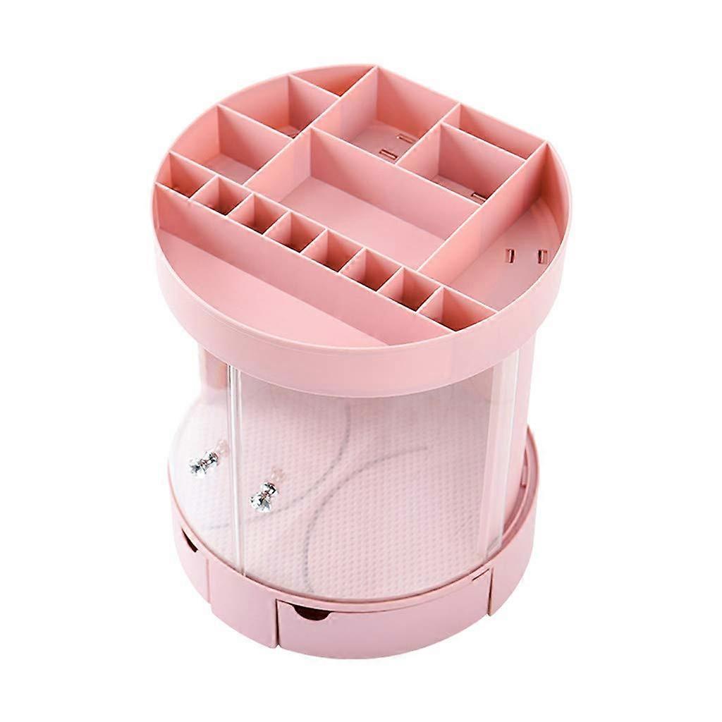 Organizer 360 Box Rotating Holder Shelf Makeup Rack Case (Pink)