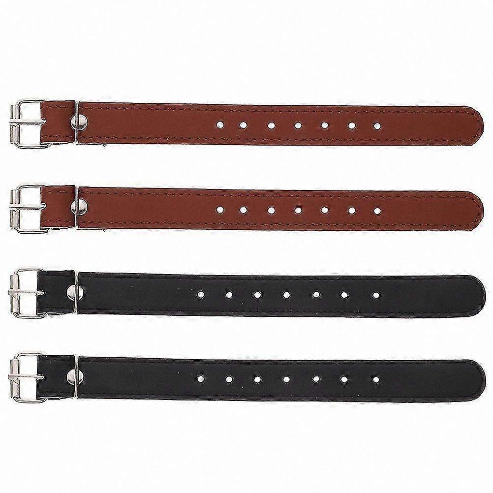 2 Pairs Adjustable PU Straps for Bike Front Baskets Cycling Basket Mounting Bands Universal Fit for Handlebars